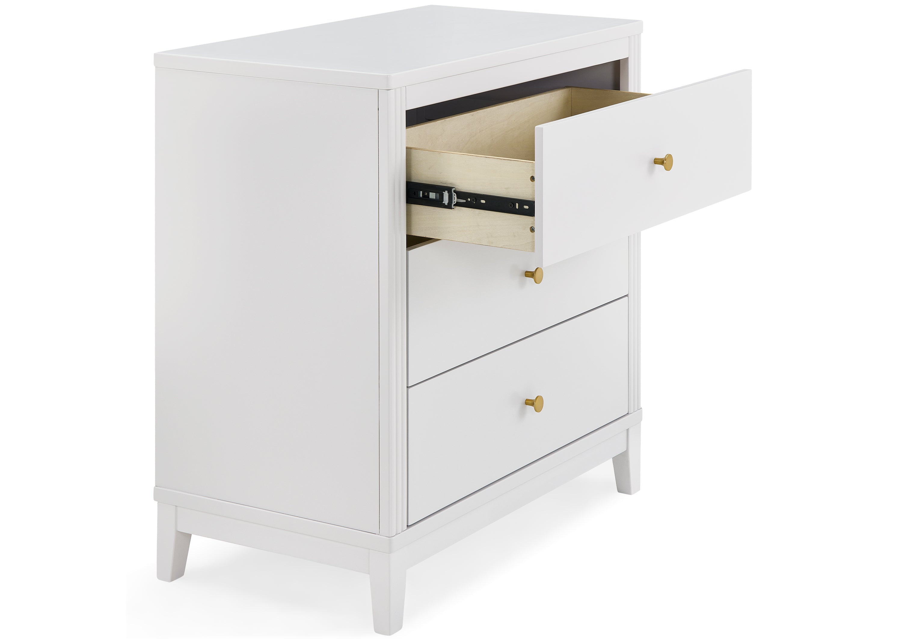 Eloise 3 Drawer Dresser with Changing Top & Interlocking Drawers - Nursery Storage Solution for Baby Clothes, Diapers & Essentials | Modern Baby Changing Table & Dresser Combo for Nursery Organization