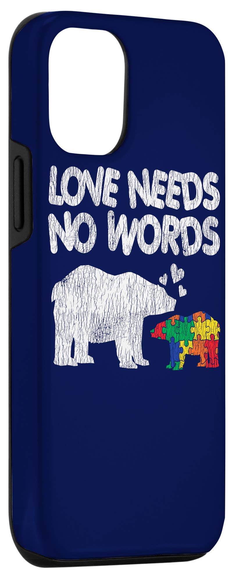 iPhone 12/12 Pro Autism Awareness Case - Mama Bear Love Needs No Words - Protective Phone Cover for Kids with Autism, Special Needs & Sensory Friendly - Perfect for Daily Use, School & Therapy Sessions