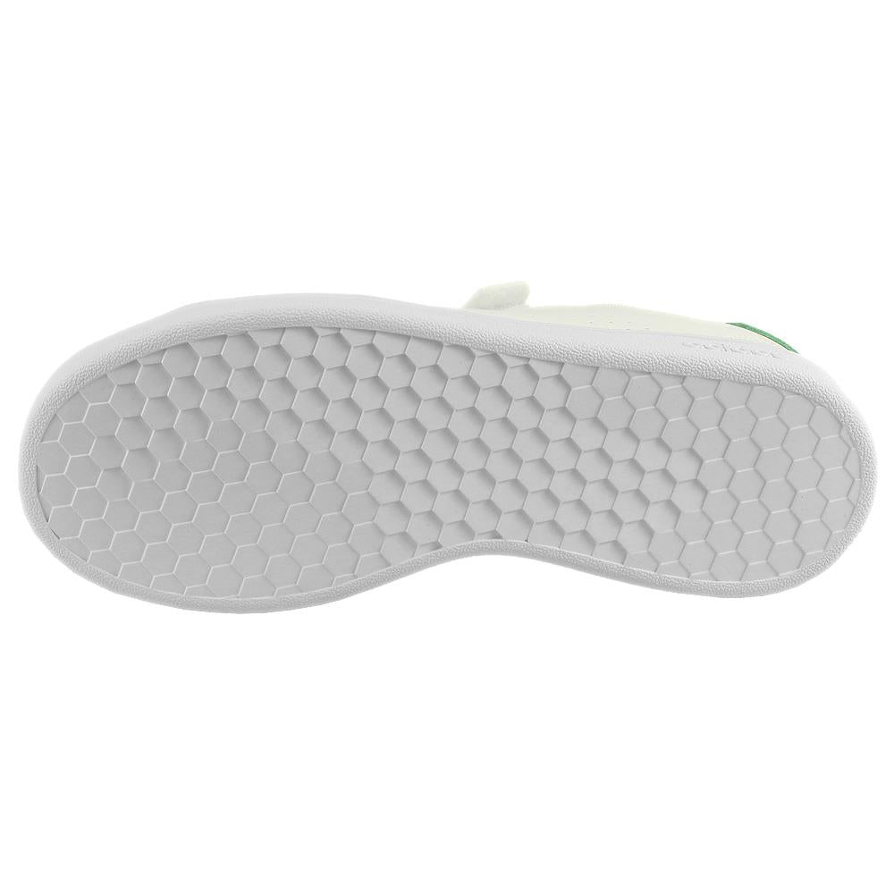 Adidas Junior Advantage CF C Sneakers for Kids - Cloud White & Green - Comfortable Running Shoes for Boys & Girls - Perfect for School, Sports & Outdoor Activities