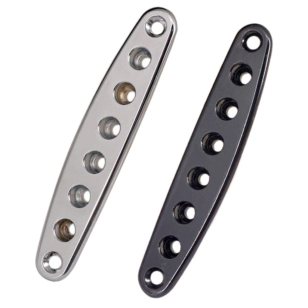 2-Pack Guitar String Thru Body Ferrules - Chrome Plated Brass String Ferrules for Electric Guitar Bridge Replacement & Repair - Perfect for DIY Guitar Maintenance & Upgrades