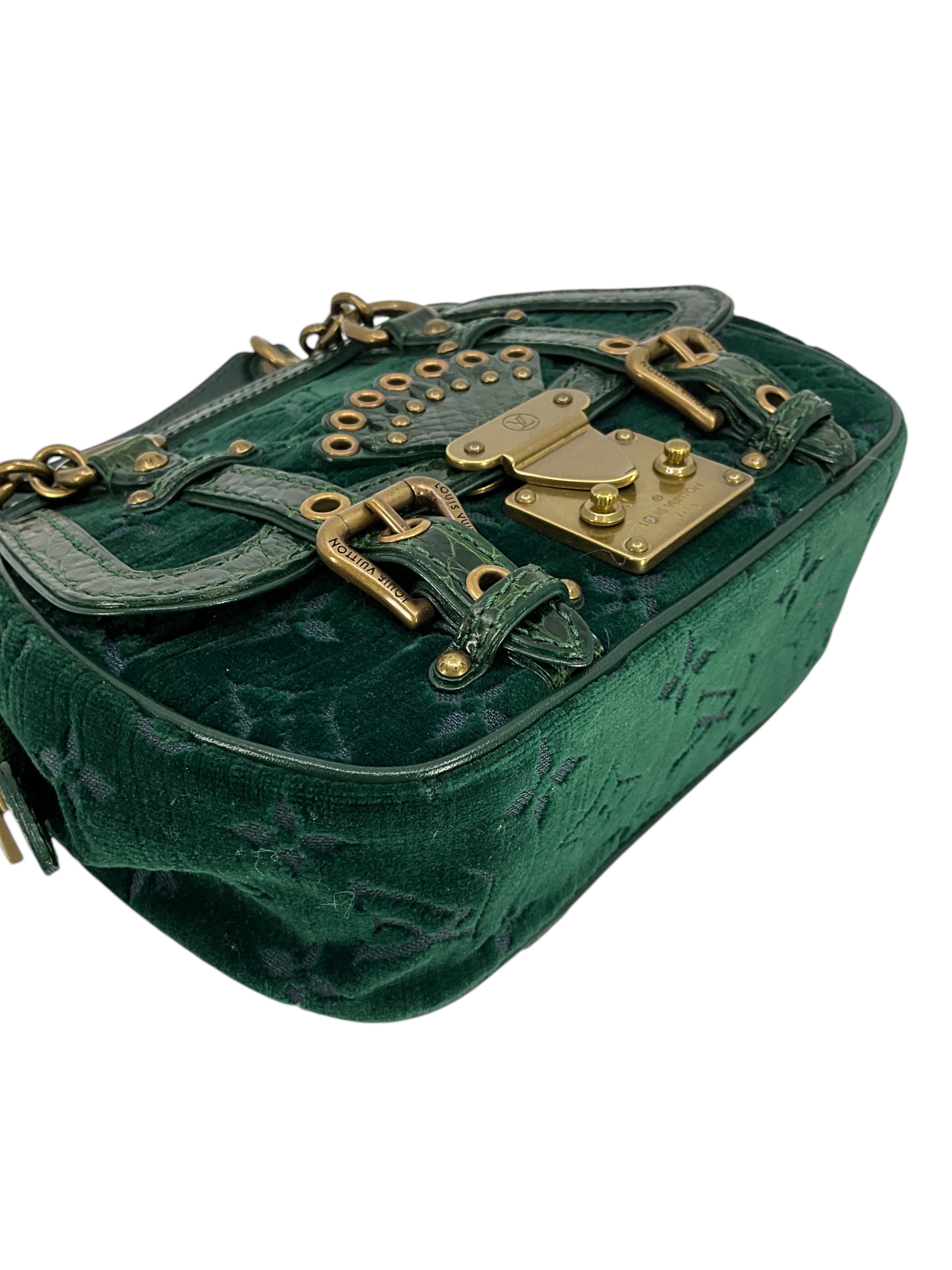 Authentic Louis Vuitton Limited Edition Monogram Velours Alligator Gracie PM Handbag - Luxury Designer Shoulder Bag for Women, Perfect for Evening Parties & Special Occasions