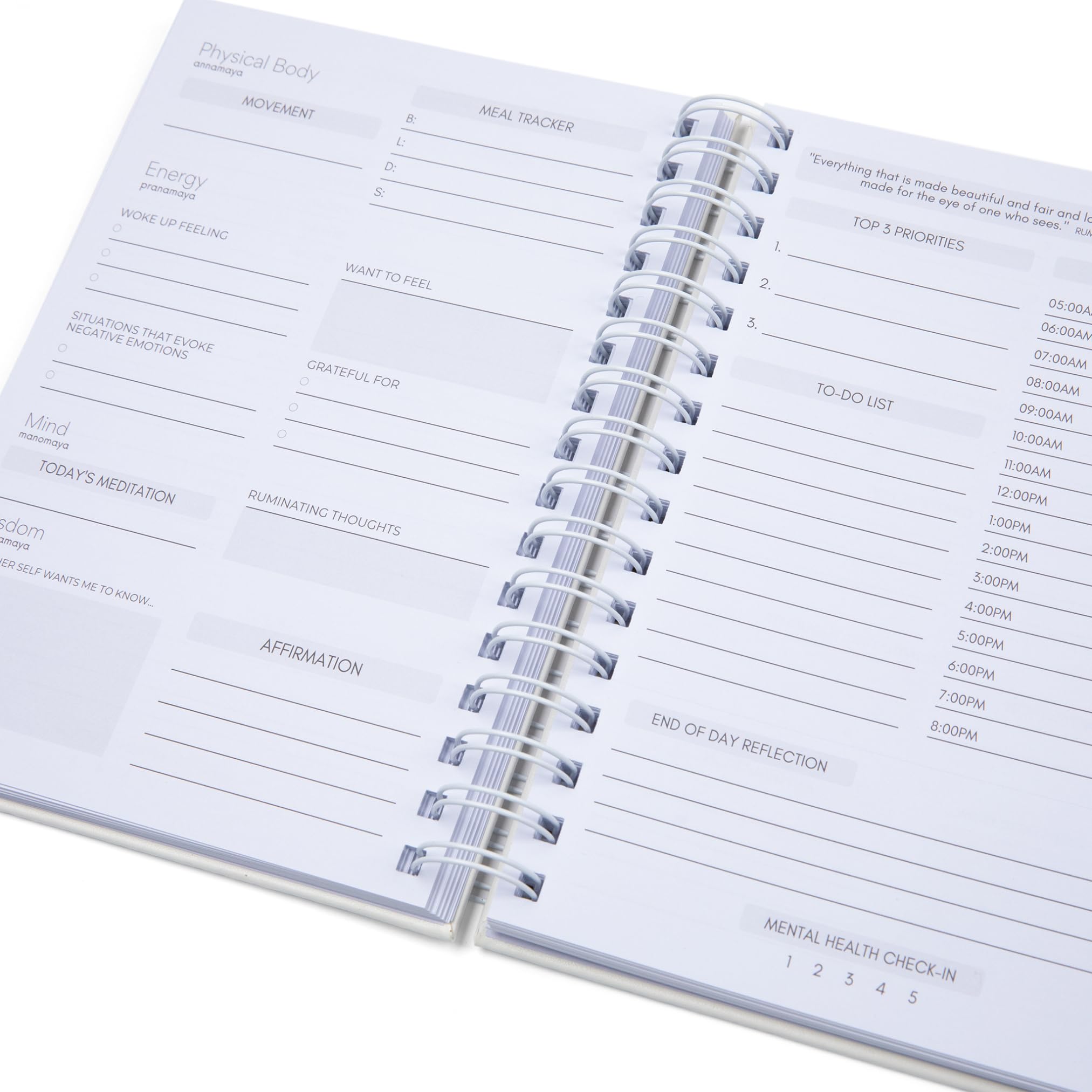 Daily Alignment Journal: Undated Habit Tracker for Goals & Mental Health | Productivity Planner 2025, Gratitude Notebook A5 Hardcover Spiral - Wellness Gift for Women & Men | Perfect for Self-Care Routine, Mindfulness Practice & Goal Setting