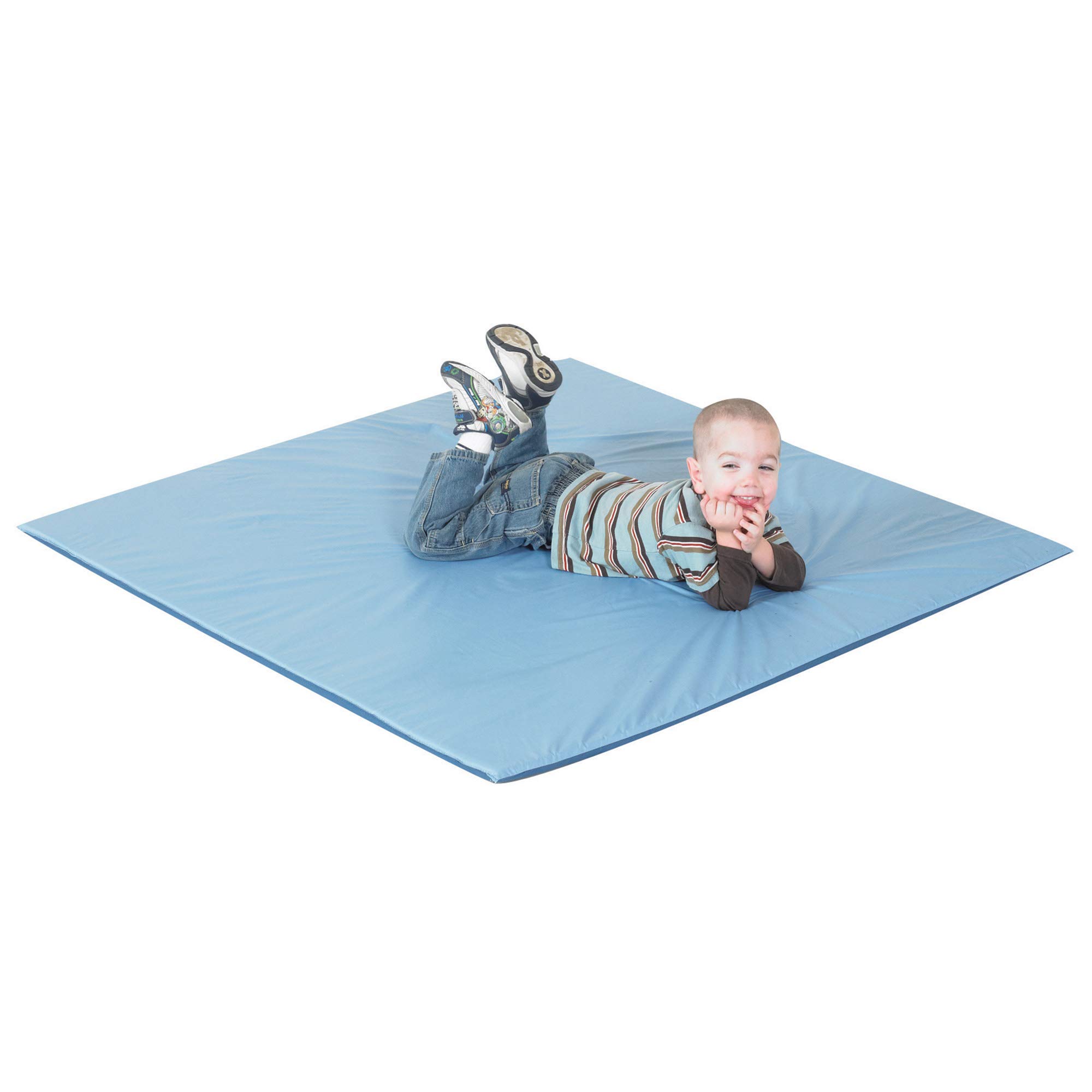Two-Tone Kids Play Mat - Soft Floor Activity Mat for Baby, Toddler & Preschool - Perfect for Homeschool, Classroom & Daycare - Sky Blue & Deep Water Design - Safe & Non-Toxic for Crawling, Learning & Playtime