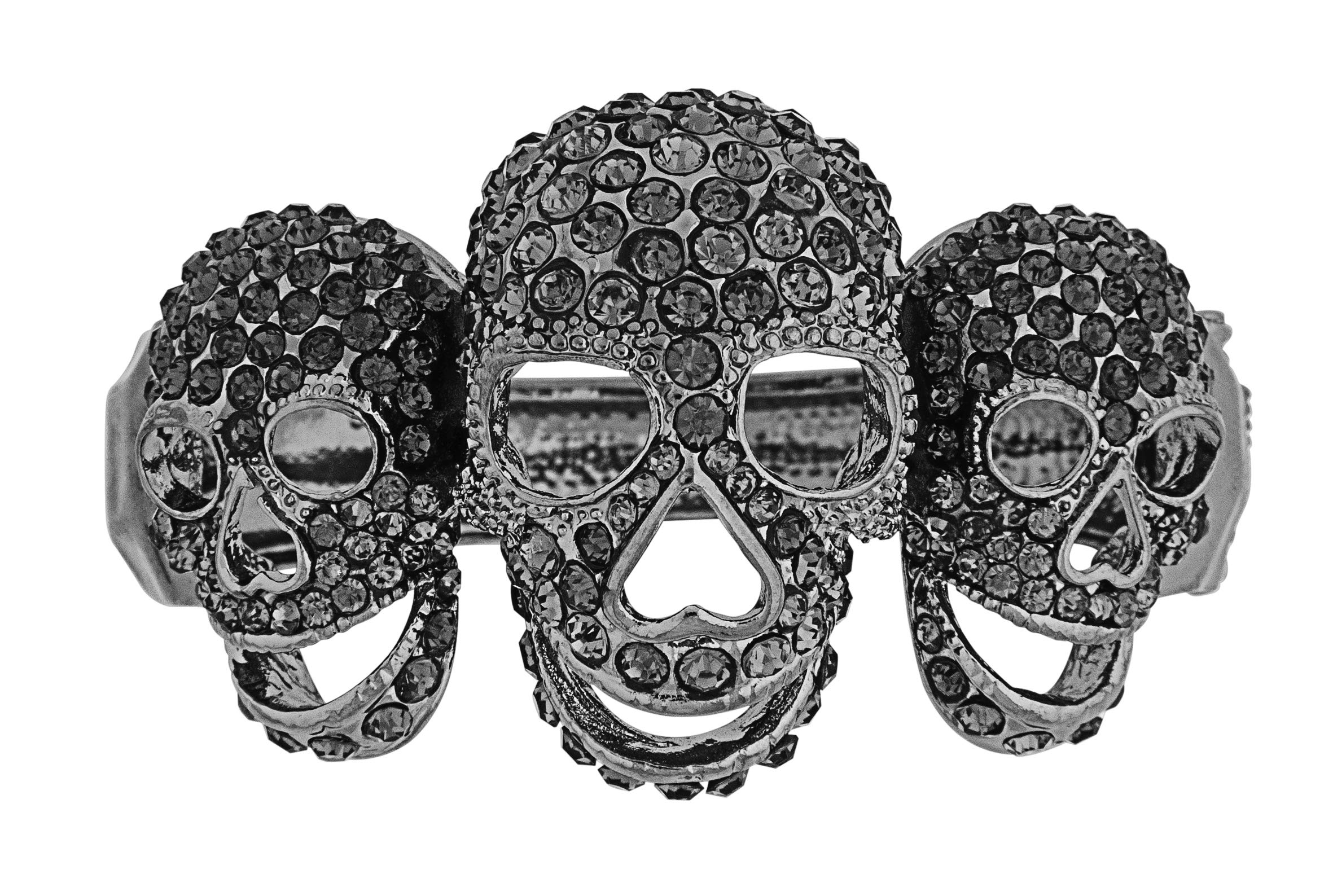Rubies Wicked Gems Deluxe Skull Jewelry - Grey Bangle Bracelet for Women | Gothic Fashion Accessory | Perfect for Halloween, Cosplay & Alternative Style Outfits