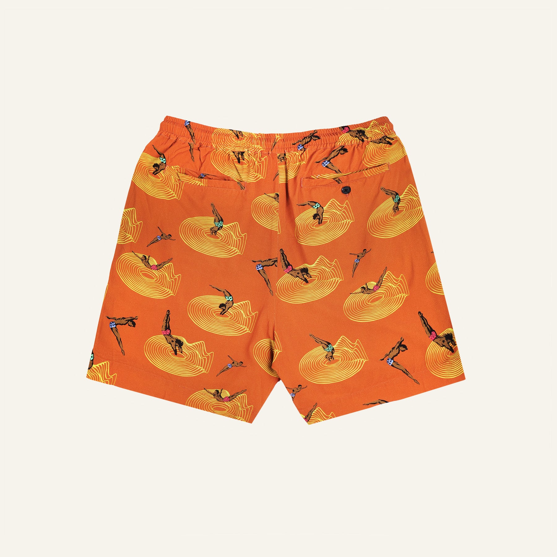 Best Men's Quick-Dry Swim Shorts for Beach & Pool - Comfortable Orange Dive In Shorts for Swimming, Surfing & Water Sports
