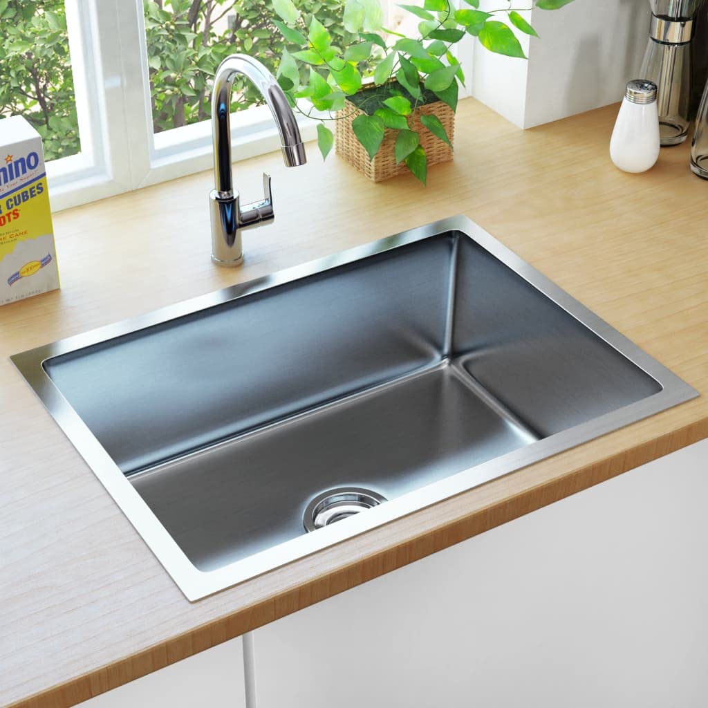 SKM Handmade Stainless Steel Kitchen Sink with Strainer - Model 5078 | Perfect for Modern Kitchens & Restaurant Use