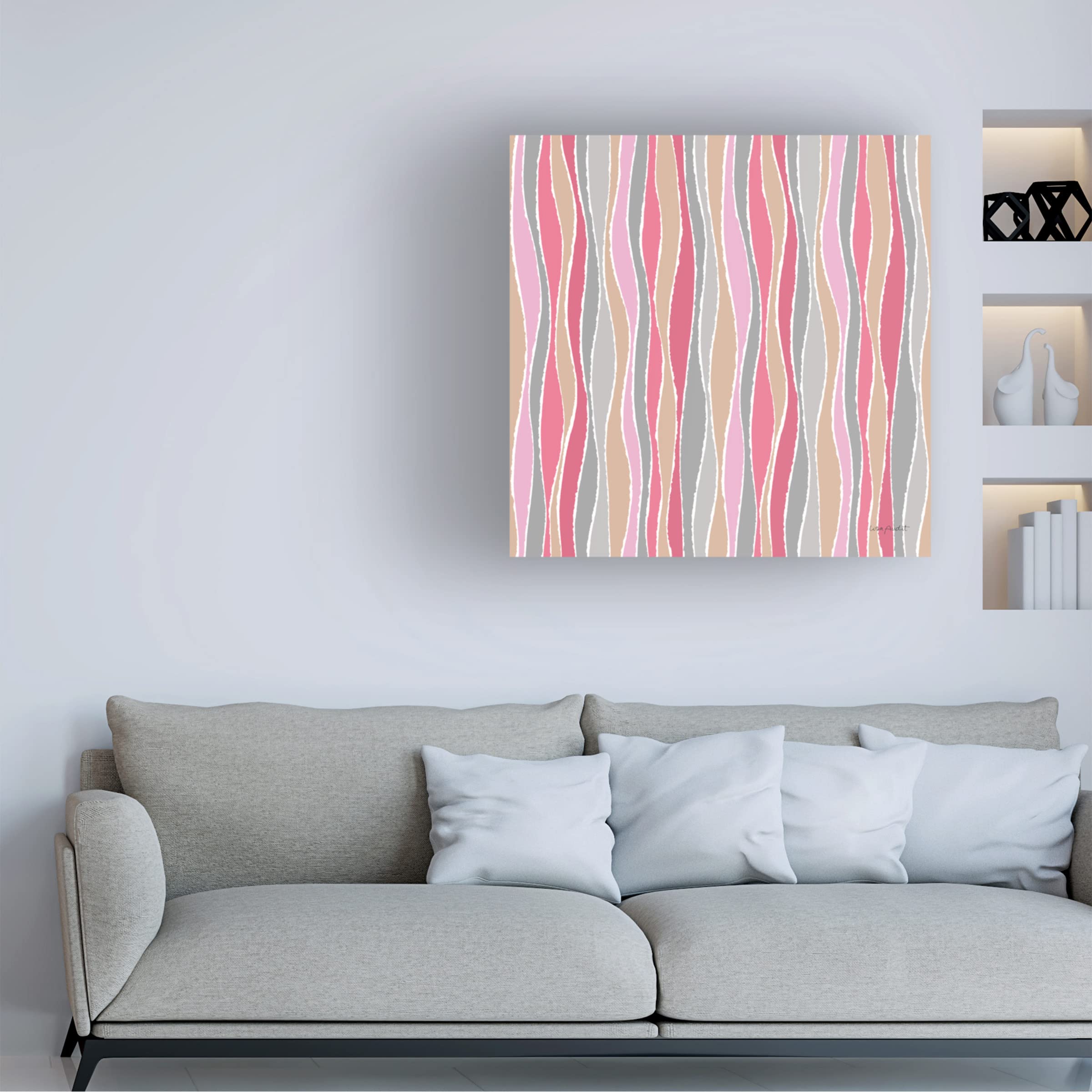 Lisa Audit 'Think Pink 16' Framed Canvas Wall Art - Modern Pink Floral Painting for Living Room, Bedroom & Office Decor