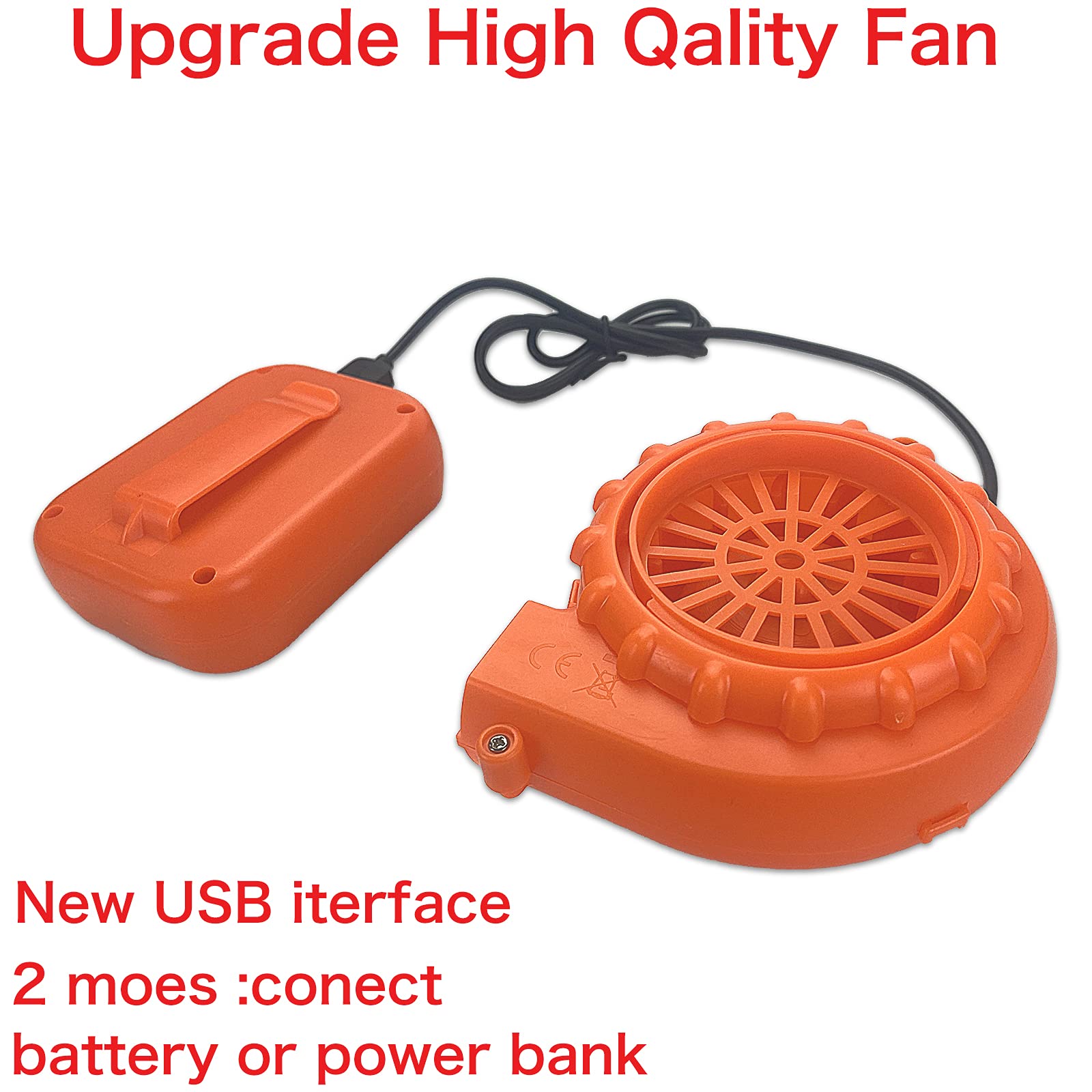 Portable Mini Blower Fan for Inflatable Costumes - Halloween Dinosaur Costume Accessory, Orange - Perfect for Cosplay, Halloween Parties & Outdoor Events