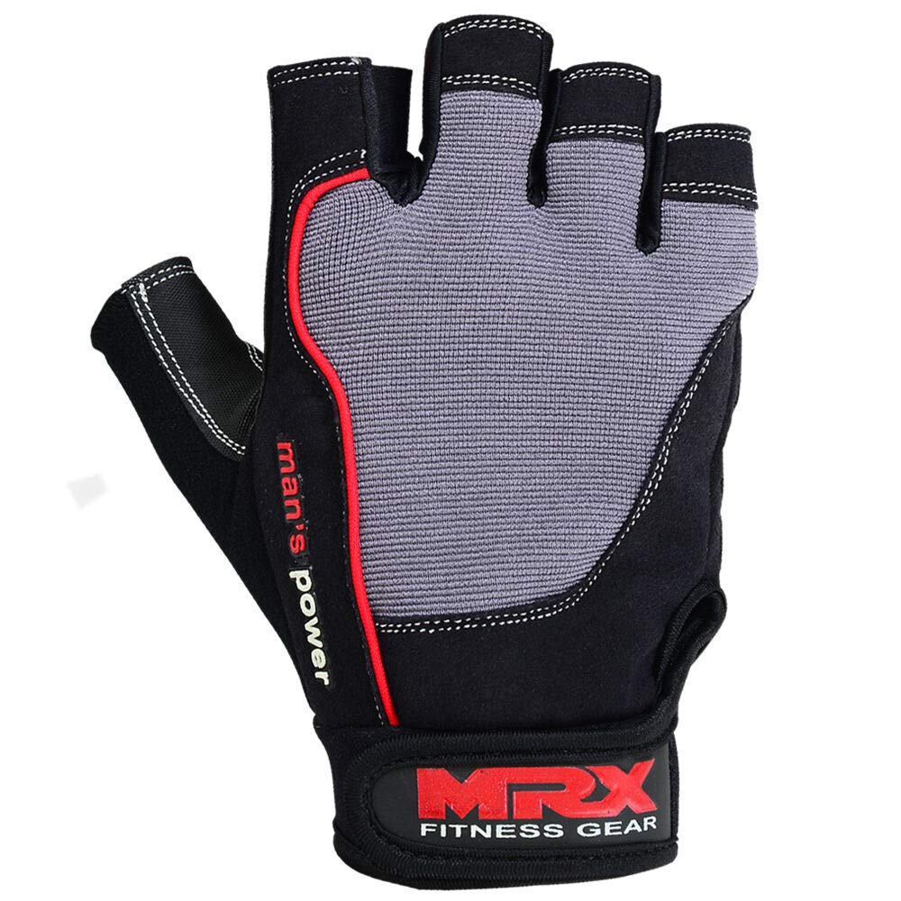 MRX Weightlifting Gloves for Men & Women - Gym Workout Gloves with Padded Palm for Bodybuilding, Strength Training & Better Grip - Perfect for CrossFit, Powerlifting & Weight Training
