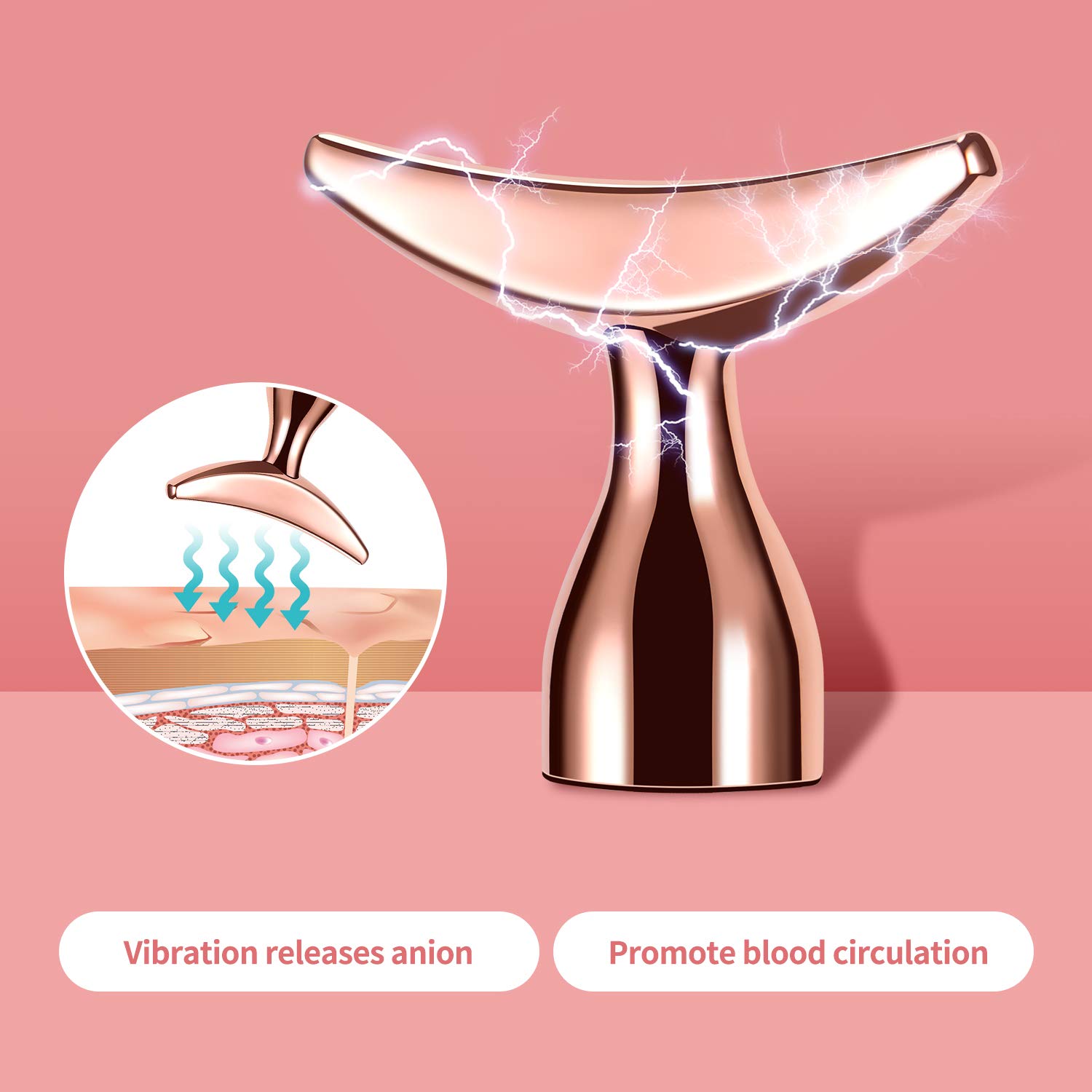 2-in-1 Electric Face Massager Roller with 3D Roller & Crescent Shape - Skin Tightening & Anti-Aging Facial Care Tool for Women | At-Home Spa Treatment & Travel Skincare Essential