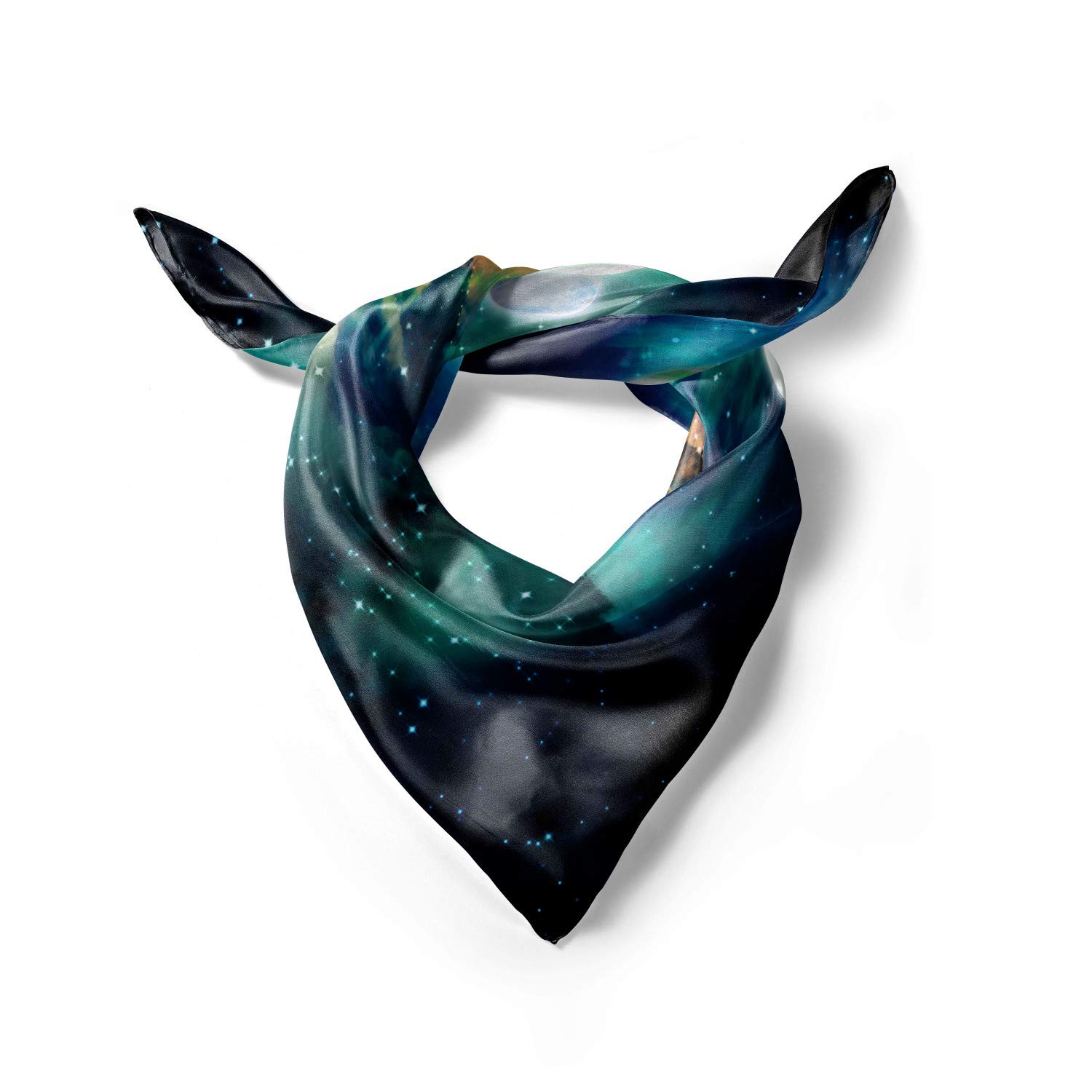 Ambesonne Galaxy Print Headscarf - Spiral Galaxy & Planets Design, Lightweight Hijab Scarf for Women, Perfect for Everyday Wear & Special Occasions