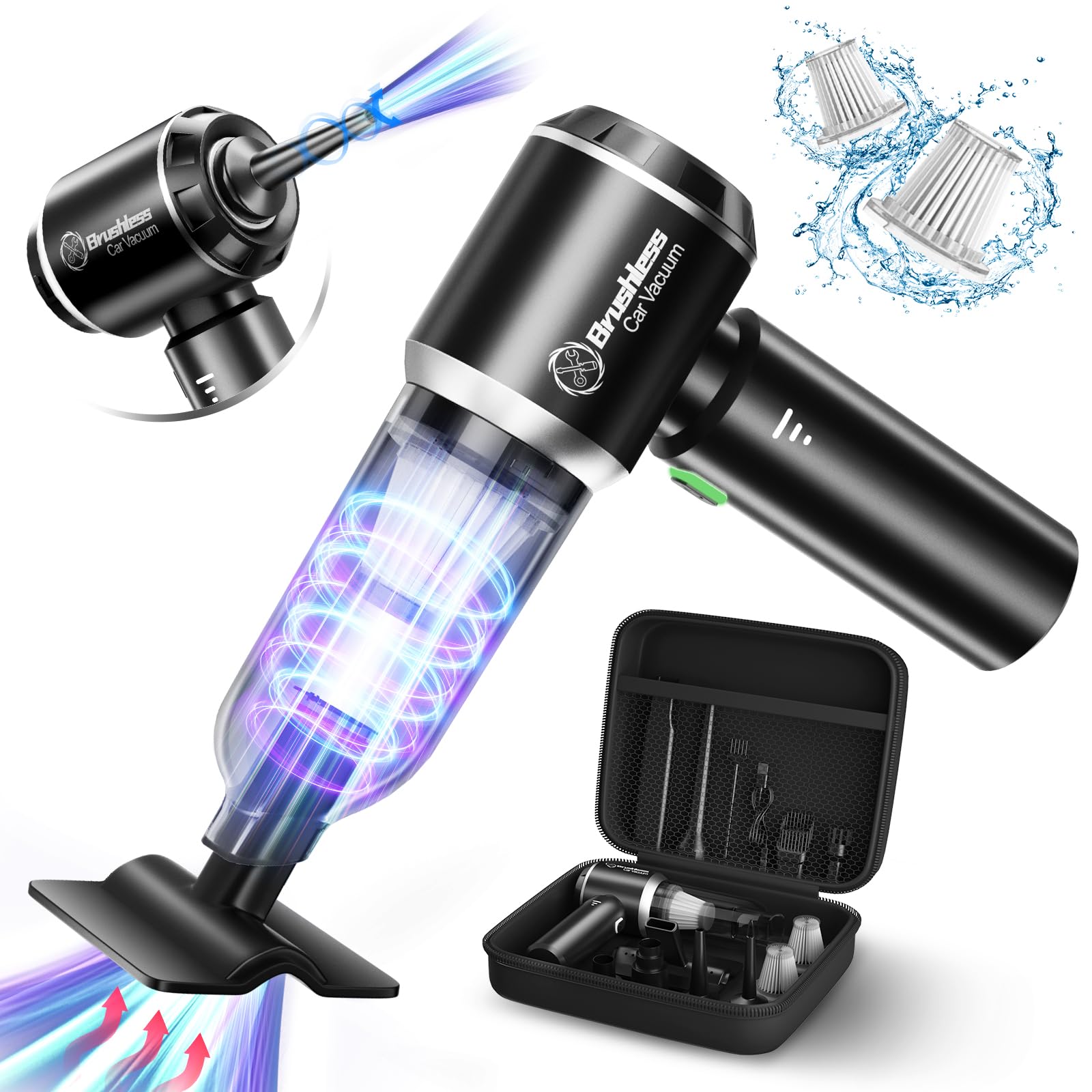 Cordless Handheld Car Vacuum Cleaner - 18000Pa Powerful Portable Vacuum for Car, Home & Office Cleaning