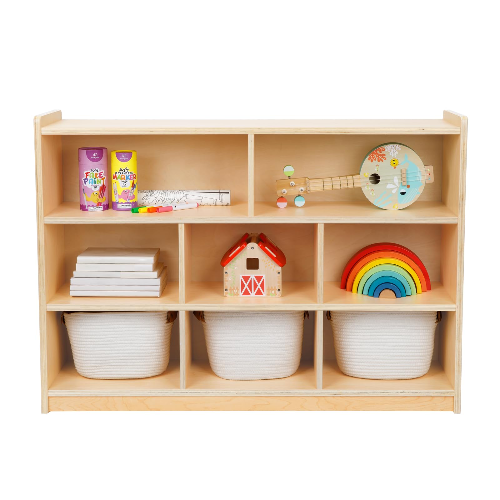 Montessori Wooden Toy Organizer & Storage Shelf for Kids - 35.4