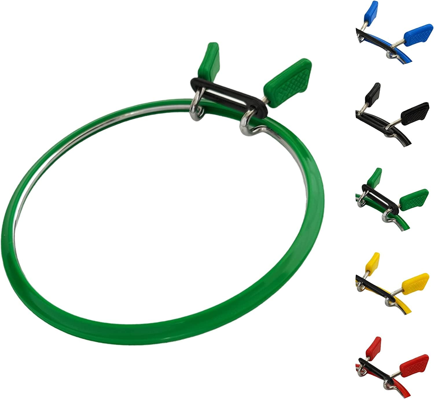 High-Quality Metal Spring Tension Embroidery Hoops for Cross Stitch & Darning - Medium Green Hoop for Perfect Fabric Tension | Ideal for Hand Embroidery, Needlework & Craft Projects