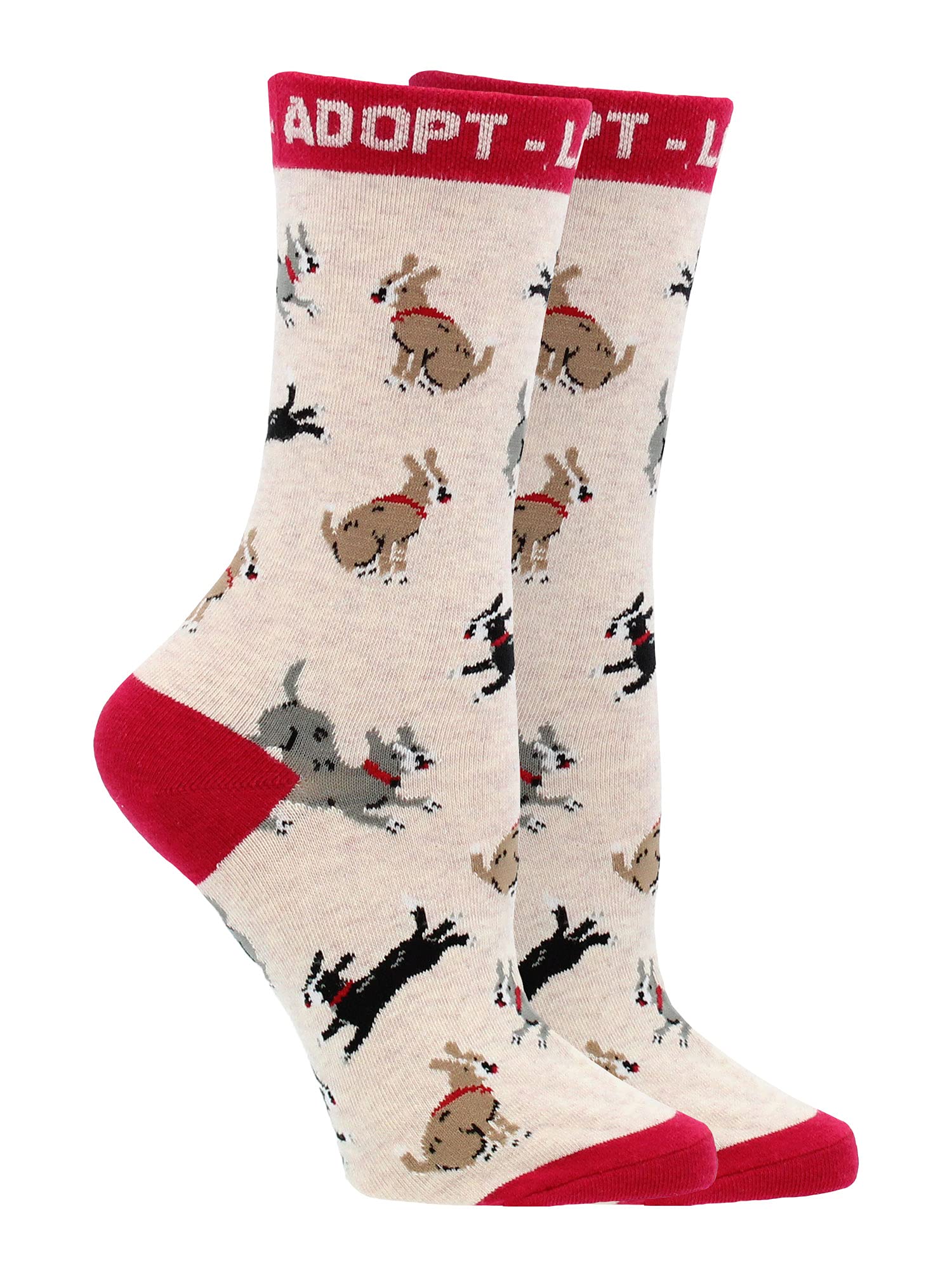 Adopt a Dog Socks for Women - Cute Puppy Print Ankle Socks - Perfect Gift for Dog Lovers - Ideal for Casual Wear, Dog Walks & Pet Lover Gifts