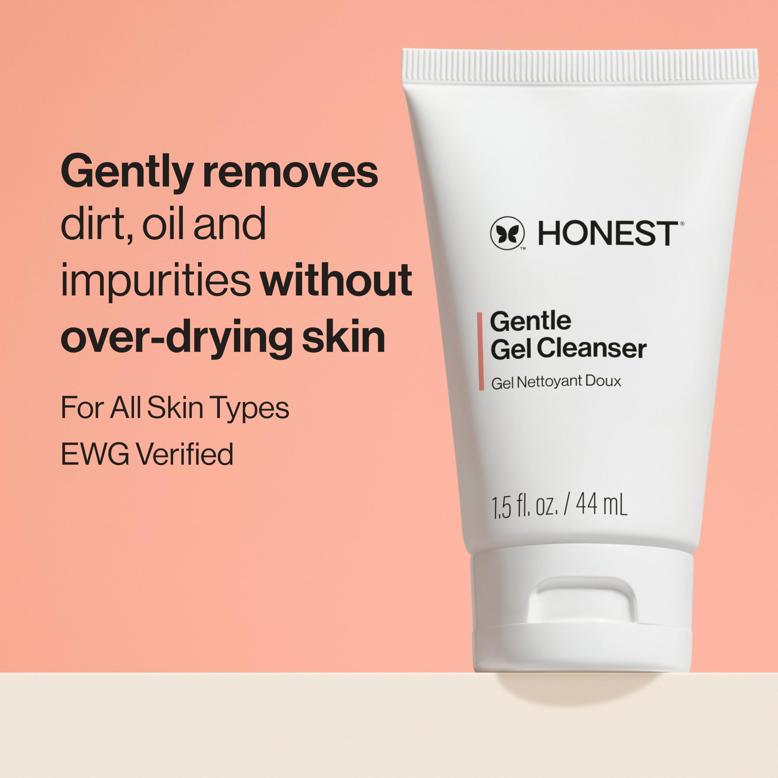 Honest Beauty Mini Gentle Gel Daily Face Cleanser for Sensitive Skin - Chamomile & Calendula Extracts | EWG Verified, Cruelty Free, Travel Size 1.5 fl oz | Calming & Refreshing Facial Cleanser for Daily Use, Travel & On-the-Go Skincare