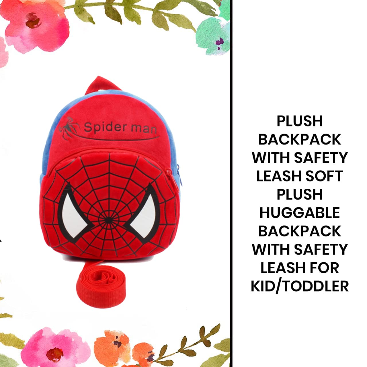Kids Safety Walking Harness with Storage Pockets for Snacks, Phone & Keys - Adjustable Toddler Leash for Outdoor Adventures, Travel & Shopping (Red)