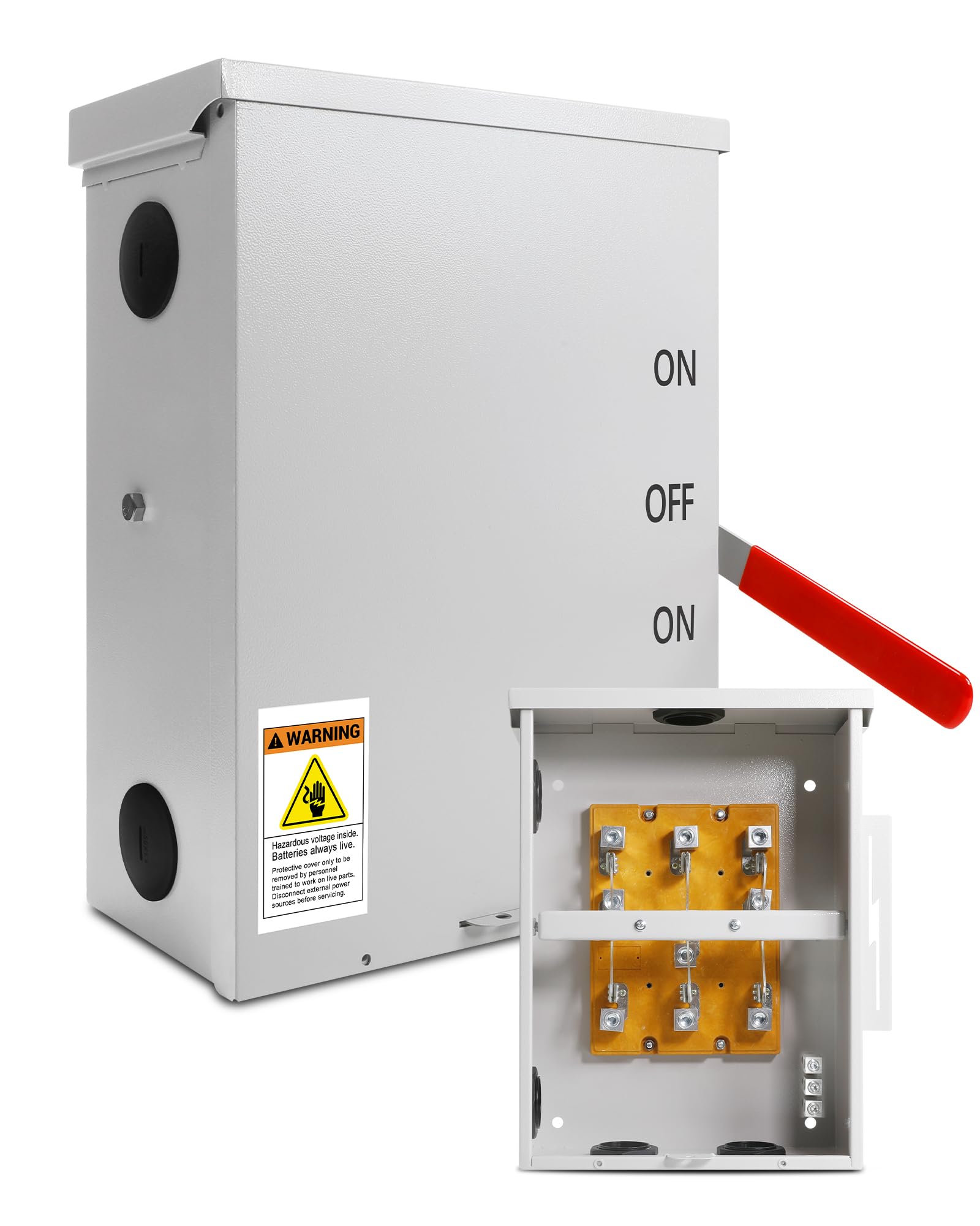 200A Manual Generator Transfer Switch, 3P 120/240V, 48000W Heavy Duty Double Throw Safety Switch - NEMA 3R Certified for Indoor/Outdoor Use - Perfect for Home Backup Power & Emergency Power Transfer During Outages