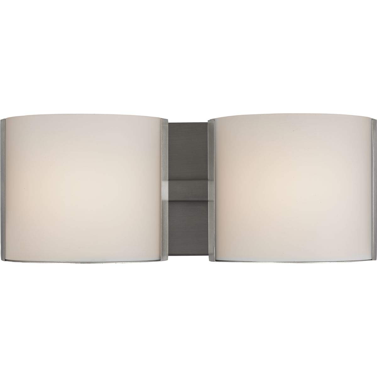 Progress Lighting Arch LED 2-Light Modern Bathroom Vanity Light with Etched Glass, Brushed Nickel Finish – Perfect for Contemporary Bathrooms and Powder Rooms