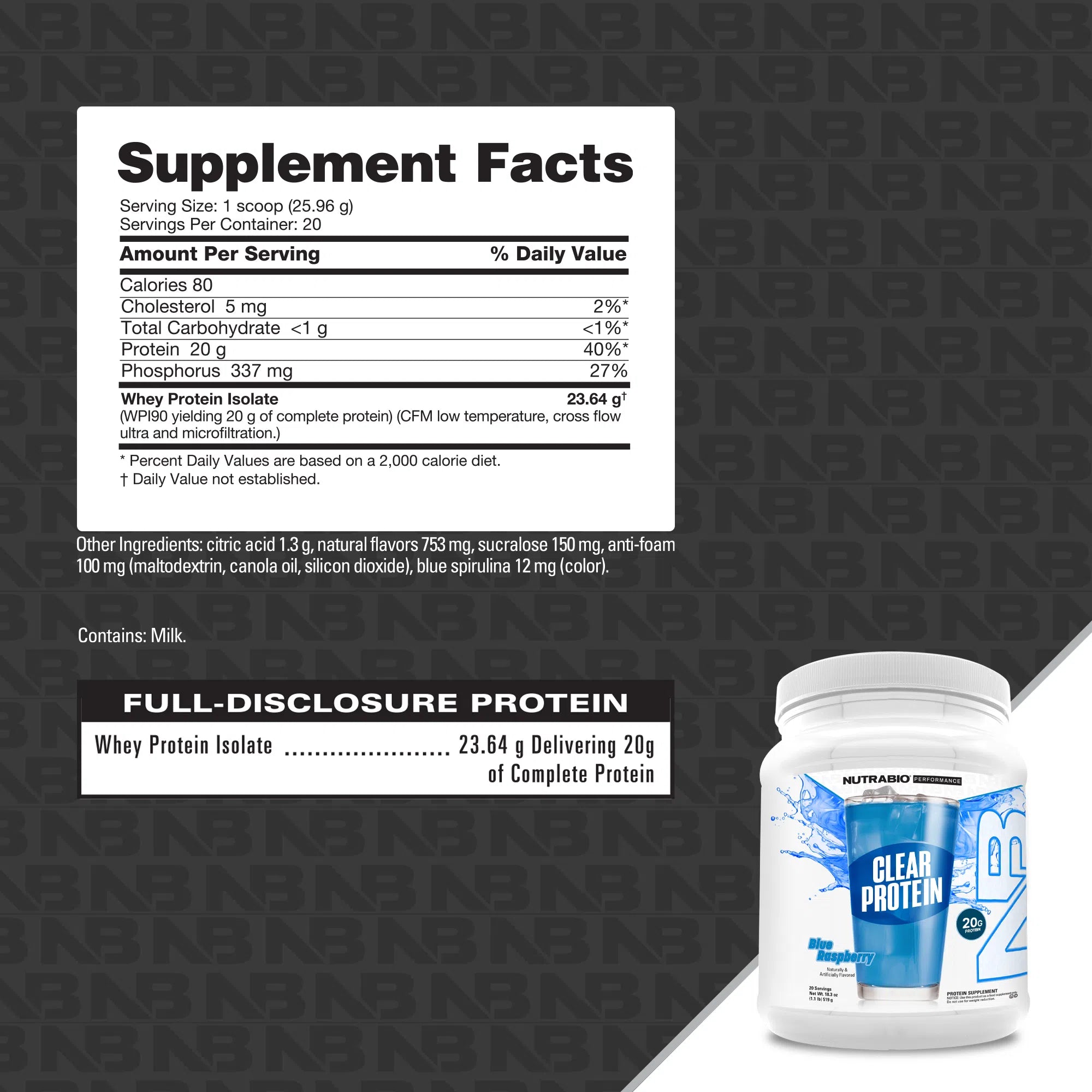 NutraBio CLEAR Whey Protein Isolate Powder - Low Calorie, Lactose Free, Refreshing Fruit Flavors for Post-Workout Recovery, Muscle Growth & Weight Loss - Perfect for Gym, Home Workouts & Healthy Lifestyle