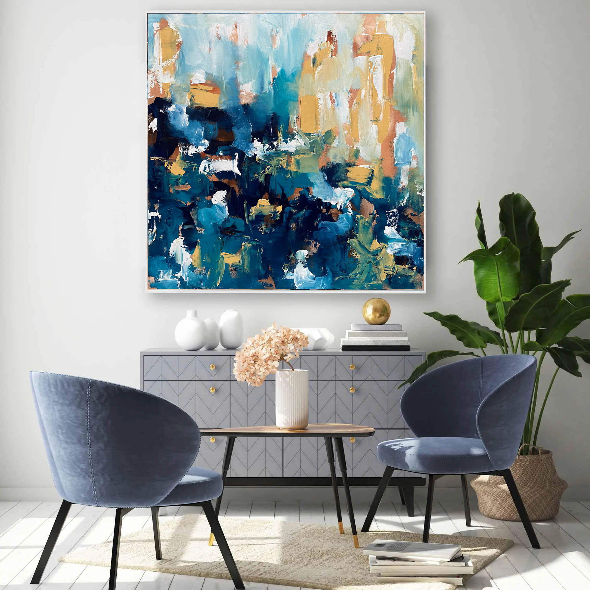 The Morning After II - Original Abstract Painting for Home Decor, Office Art & Gift Ideas | Handmade Canvas Wall Art for Living Room, Bedroom & Dining Room