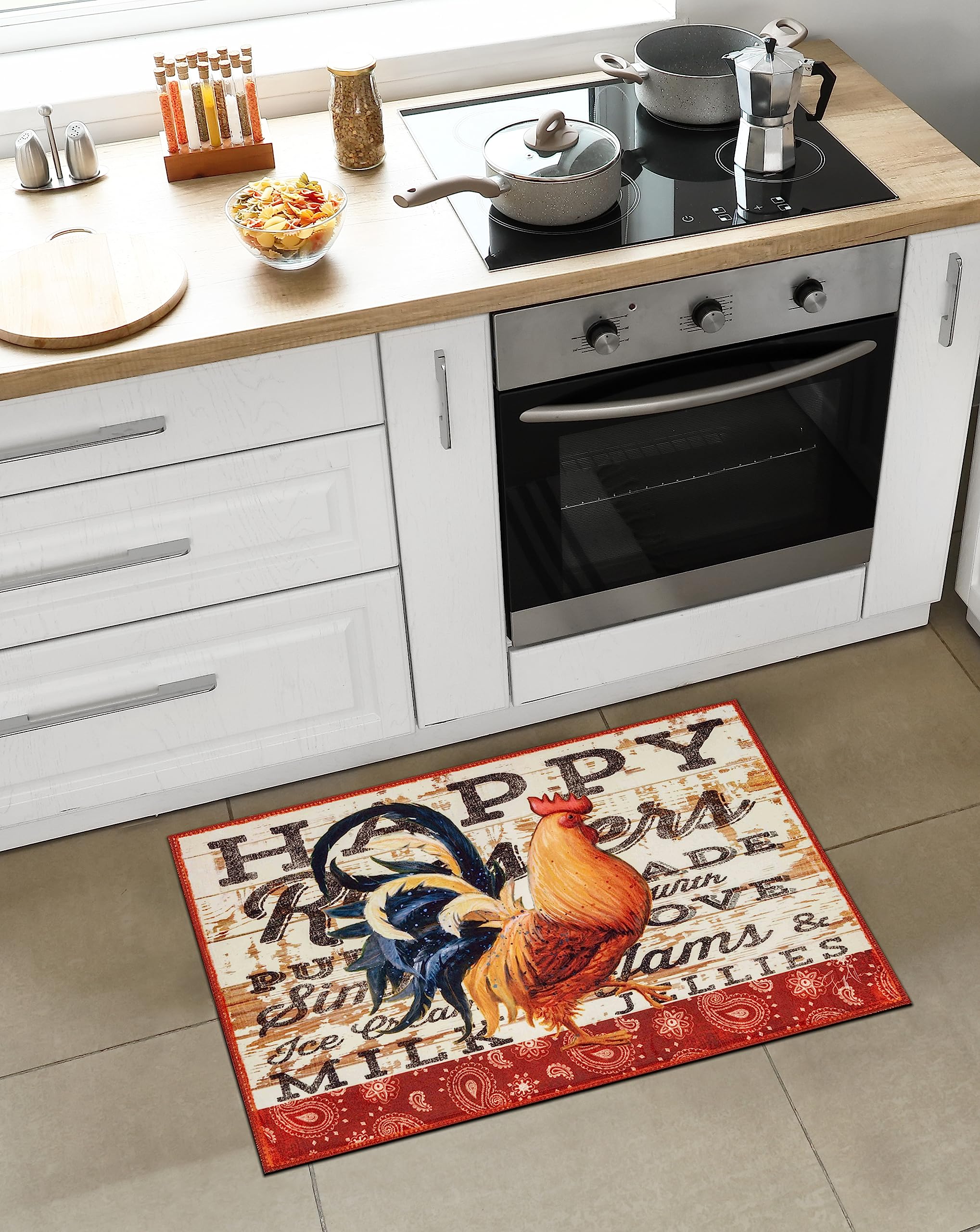 Happy Rooster Farmhouse Kitchen Rug - 22