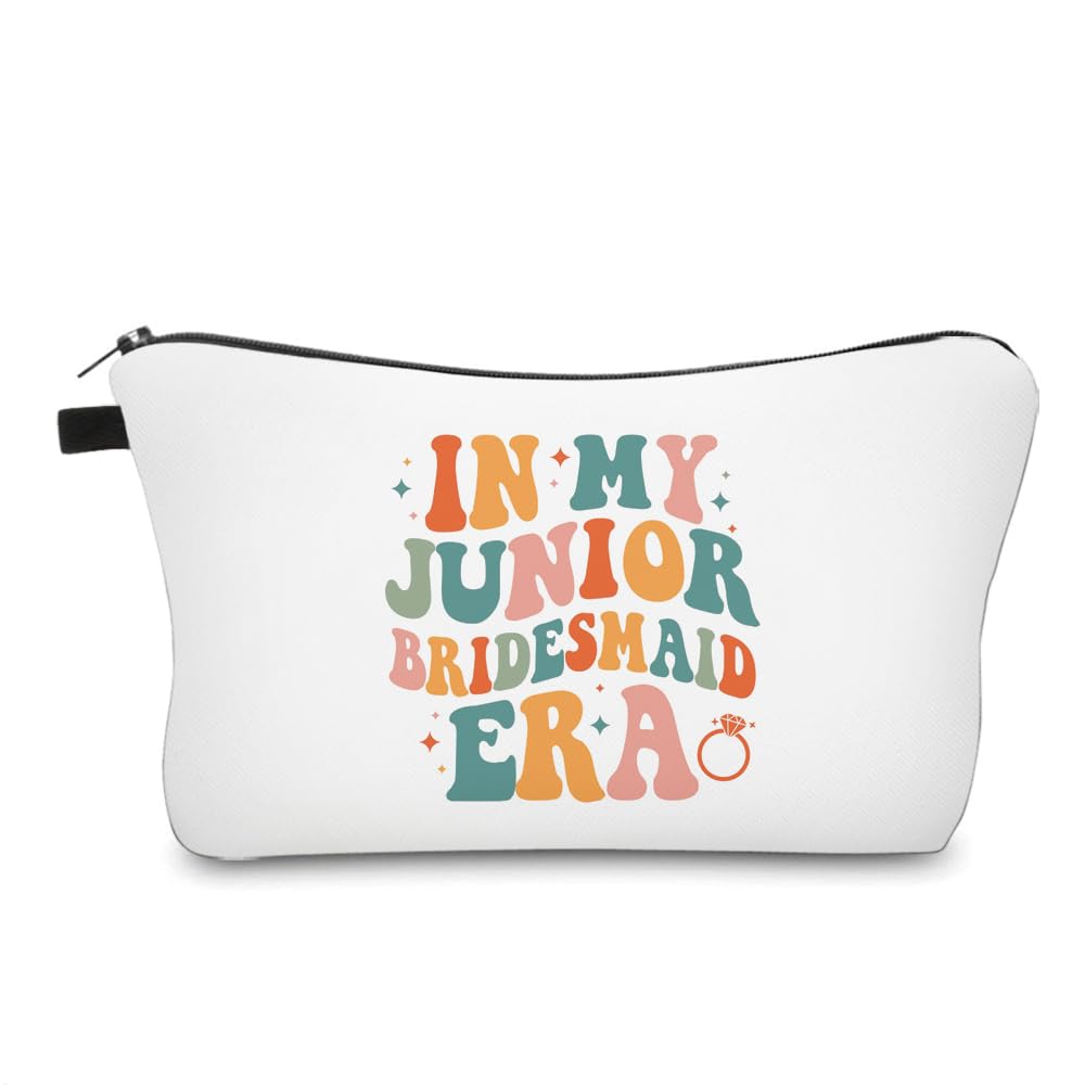 Junior Bridesmaid Makeup Bag - Elegant Cosmetic Pouch for Bachelorette Parties, Bridal Showers & Wedding Gifts | Perfect for Travel, Beauty Essentials & Bridesmaid Gift Sets