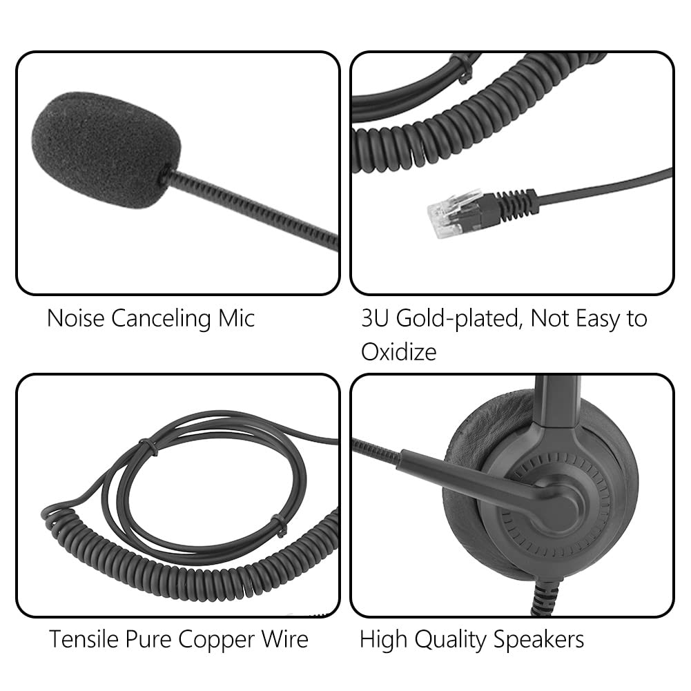 Noise Cancelling Headset with Microphone - Comfortable PC Headphones for Office, Call Center & Business Calls | Crystal Clear Audio for Skype, Zoom & Conference Calls | Perfect for Remote Work & Online Meetings