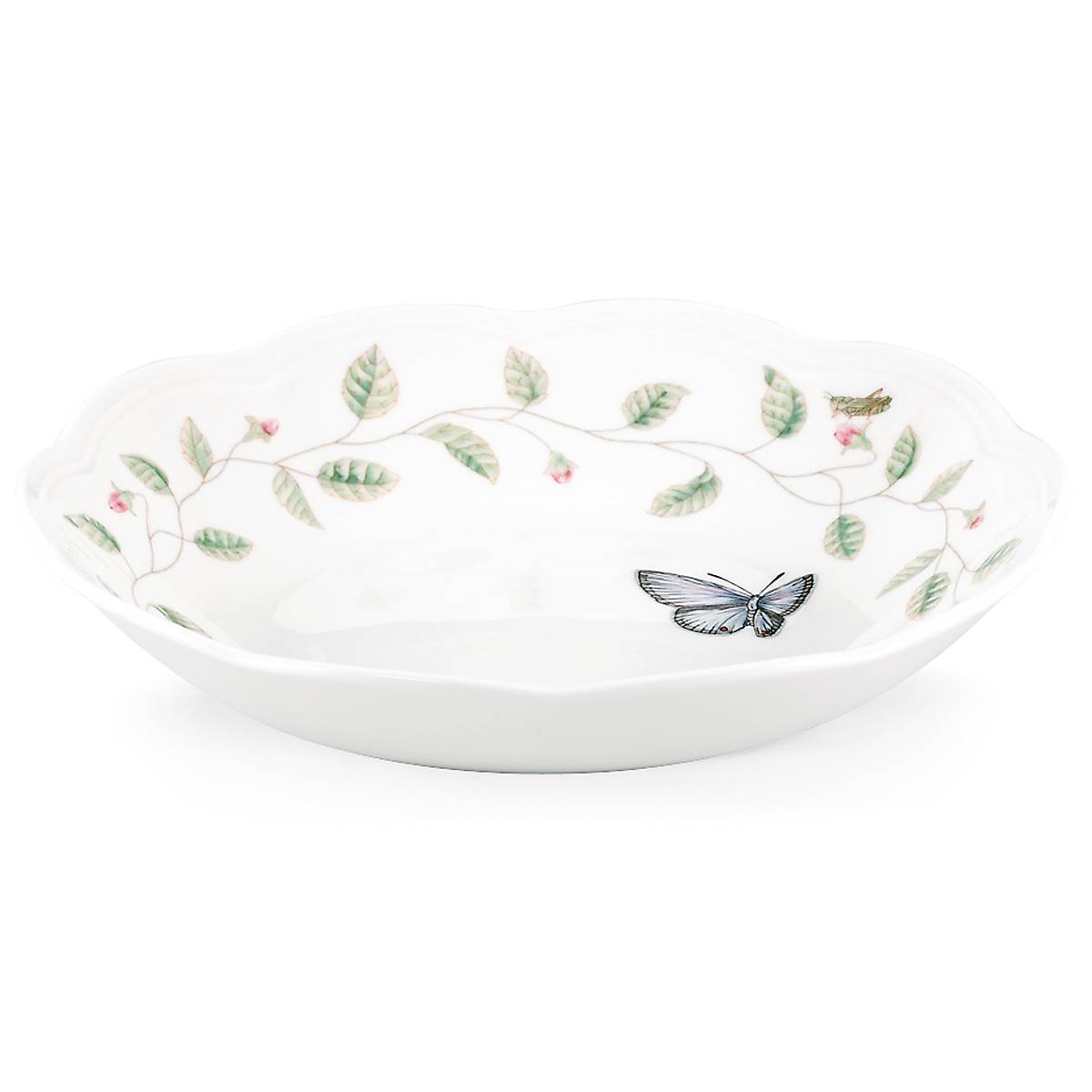 Butterfly Meadow Pasta Bowl Set - Handmade Ceramic Dinnerware for Pasta, Salad & Soup - Elegant Floral Design for Home Dining & Restaurant Use