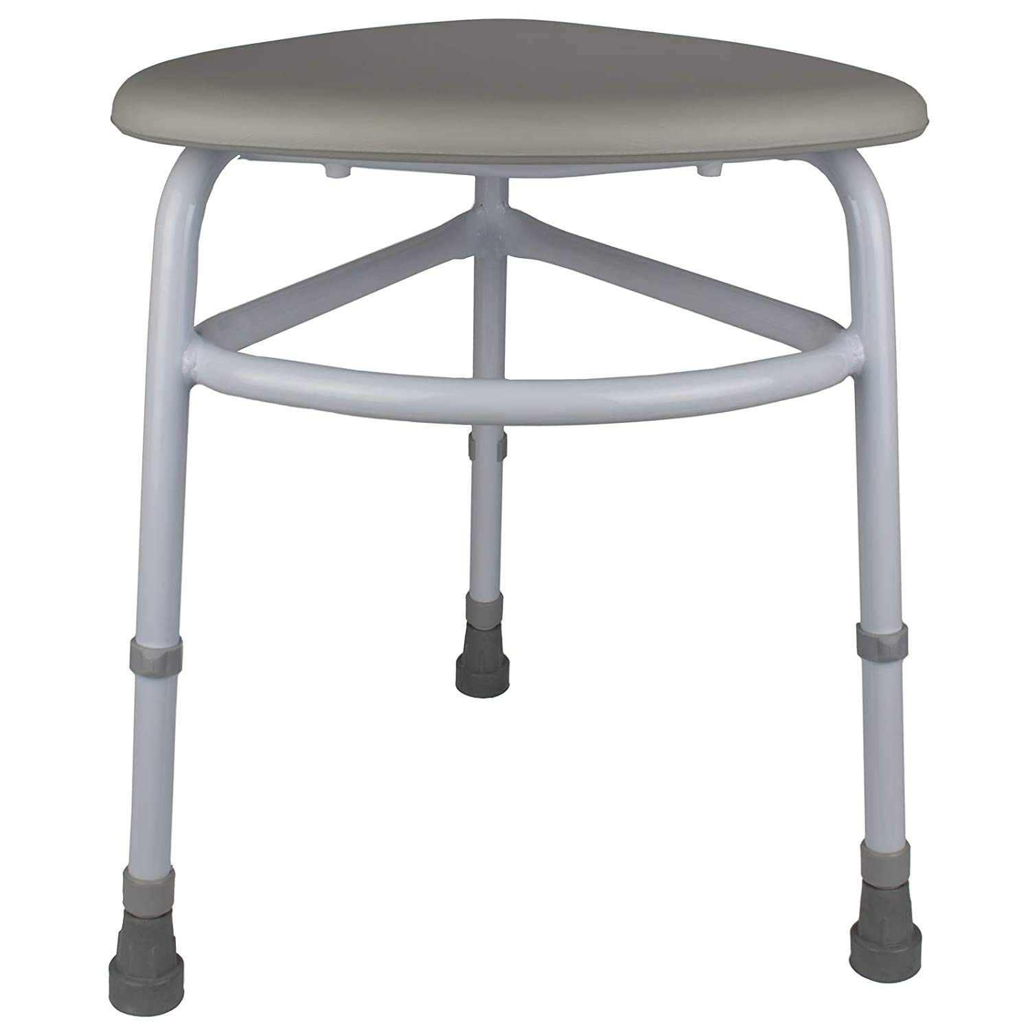 Homecraft Corner Shower Stool - Adjustable Bath & Shower Seat for Elderly, Handicapped & Disabled Users - Non-Slip Tripod Shower Chair Fits Flush in Shower Corners - Durable Quadrant Design Bath Bench for Safe Bathing & Relaxation