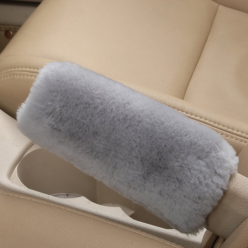 Dotesy Genuine Sheepskin Steering Wheel Cover Set - 3 Piece Auto Accessories (15 Inch Universal Fit) with Gear Shift & Handbrake Covers - Premium Australian Wool for Comfort & Grip - Perfect for Winter Driving & Luxury Car Interior Upgrade