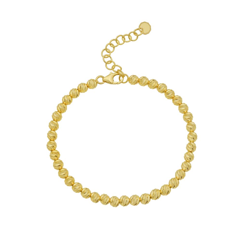 14K Gold 4mm Beaded Bracelet for Women - Elegant Stackable Jewelry for Everyday Wear & Special Occasions