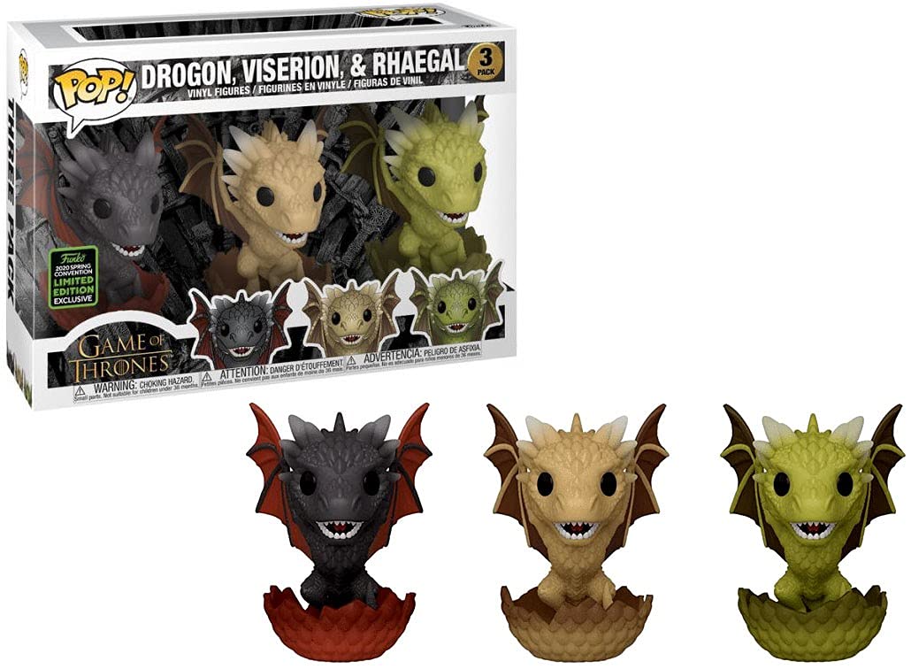 Funko Pop ECCC 2020 Exclusive Game of Thrones Tri Pack with Dragon Egg - Collectible Figures for GOT Fans & Pop Culture Enthusiasts - Perfect for Display, Gifts, and Fantasy Decor