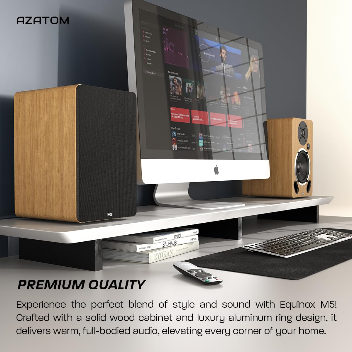 AZATOM M5 100W Powered Bookshelf Speakers with 5
