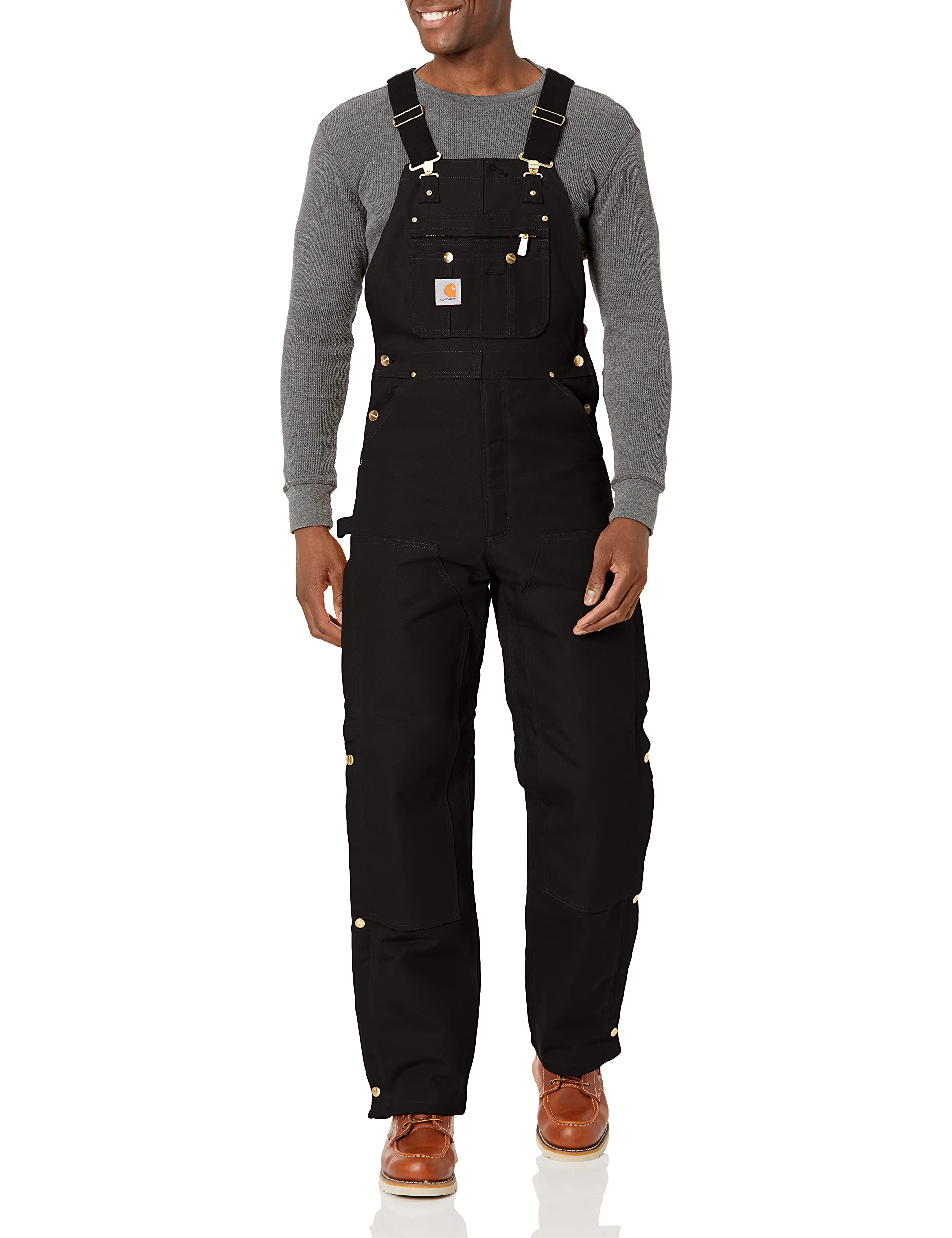 Carhartt Men's Quilt Lined Zip To Thigh Bib Overalls R41 - Durable Workwear for Construction, Farming & Outdoor Activities