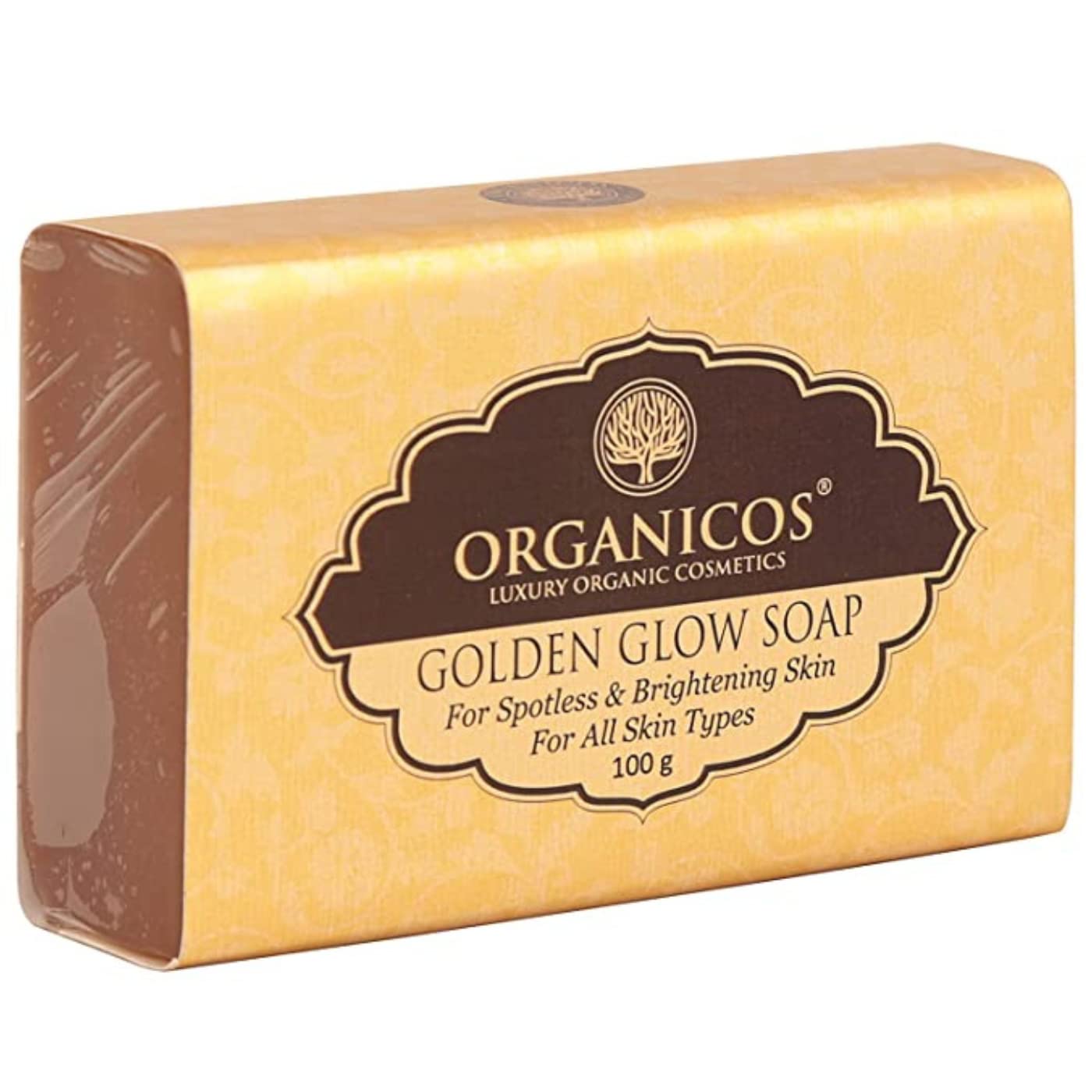 Organic Herbal Golden Glow Bath Soap Bar for Men & Women - All Natural, Pure & Gentle Cleanser with Coconut Oil | Moisturizing Bar Soap for Soft, Supple Skin - Perfect for Daily Shower, Spa & Gift Giving