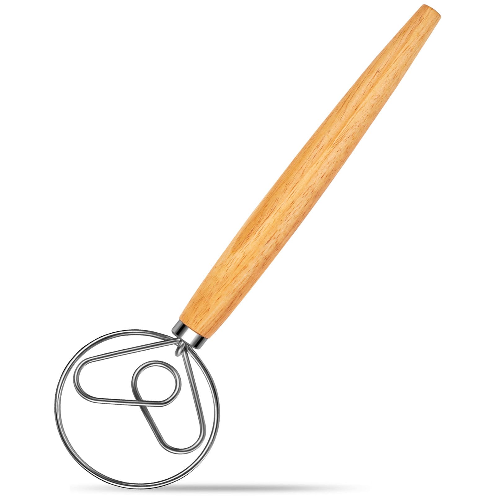 Premium Stainless Steel Danish Dough Whisk - Dutch Style Bread Mixer with Dough Hook for Sourdough, Pizza & Artisan Baking | Perfect for Home Bakers & Professional Kitchens