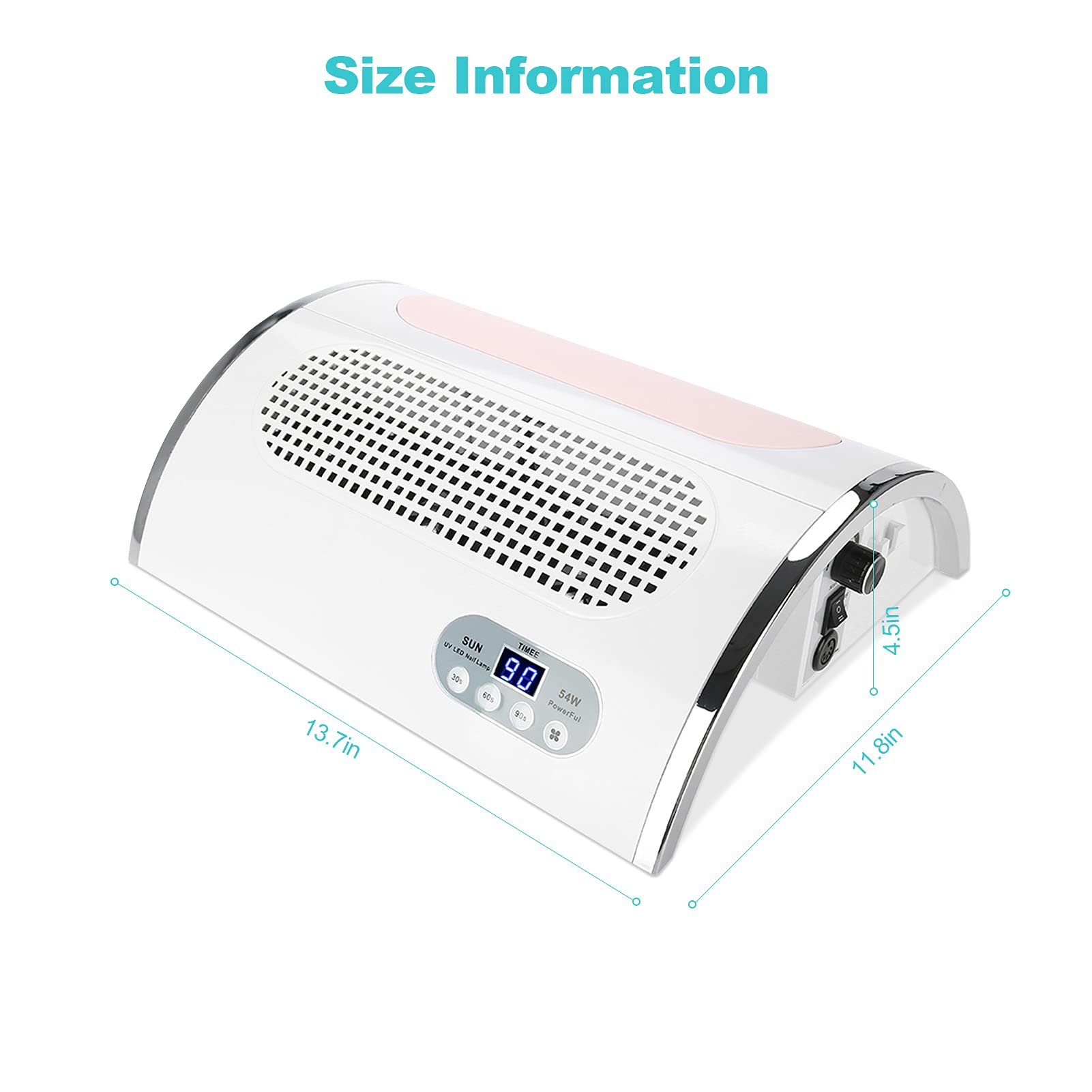 4 in 1 Professional Electric Nail Drill Kit - 54W Nail Polisher, UV LED Dryer & Dust Collector for Manicure & Pedicure | Salon & Home Use | Perfect for Nail Art, Acrylics & Gel Polish Application