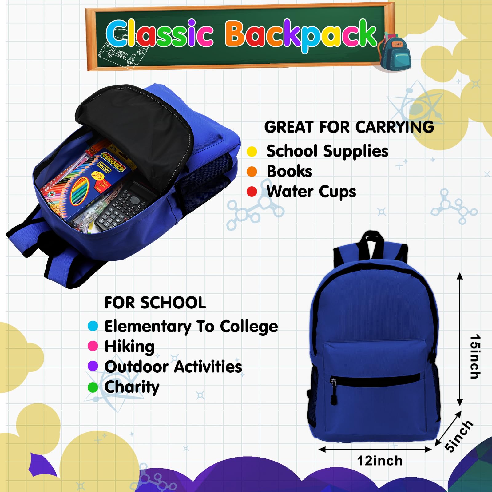 81 Pcs Complete School Supply Kit with Backpack - Bulk School Essentials Bundle for Elementary, Middle & High School Students | Includes Folders, Notebooks, Pencils & More (Blue) | Perfect for Back to School, Homeschooling & Classroom Supplies