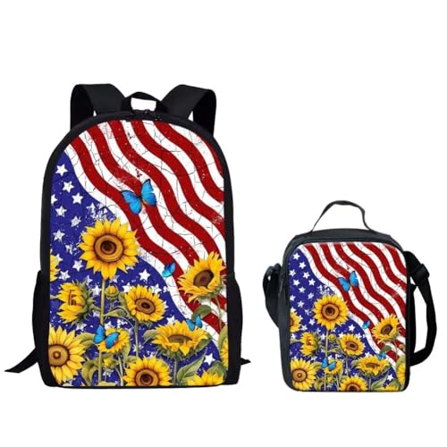 American Flag Sunflower Butterfly