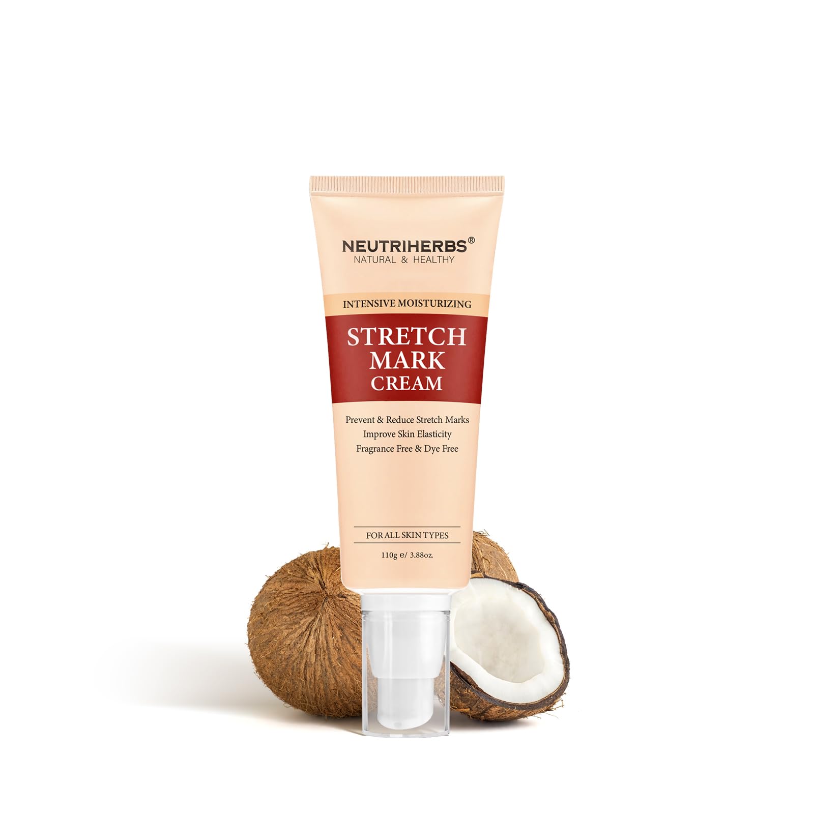 Neutriherbs Stretch Mark Cream for Pregnancy & Weight Loss - Shea Butter & Coconut Oil Belly Cream (3.88 Oz) - Moisturizing Skin Care for Moms & Postpartum Recovery