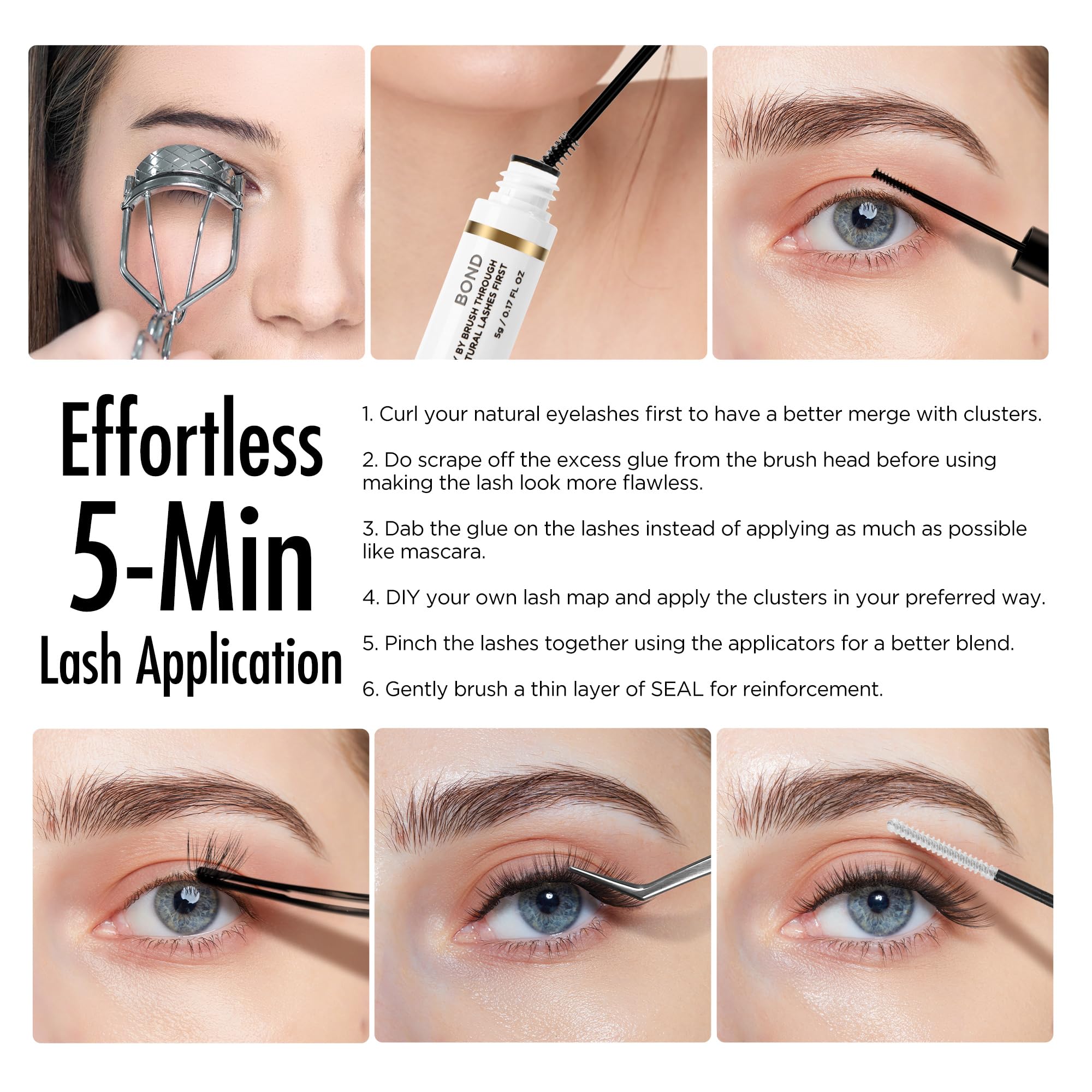 BEYELIAN 168 Pcs D Curl Individual Cluster Lashes - Natural Look False Eyelashes Extension Set with Super Thin Band, Reusable & Glue Bonded for DIY Lash Extension | Perfect for Daily Wear, Parties, Weddings & Special Occasions