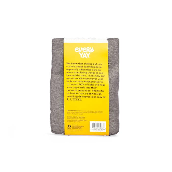 EveryYay Happy Place Grey Blackout Dog Crate Cover 43.25