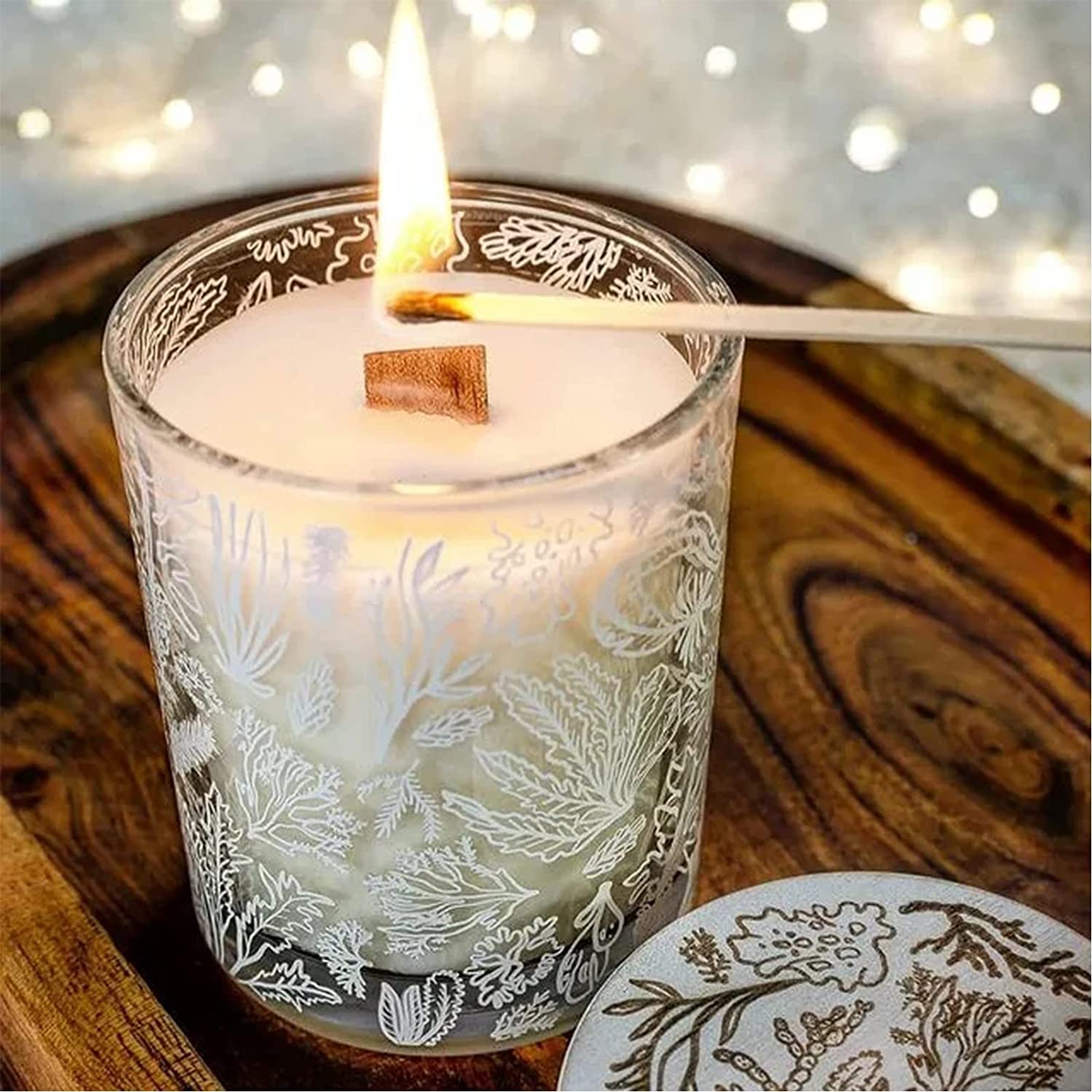Premium 6 Inch Wooden Candle Wicks for DIY Candle Making - Crackling Wood Wicks, Smokeless & No Base (0.020
