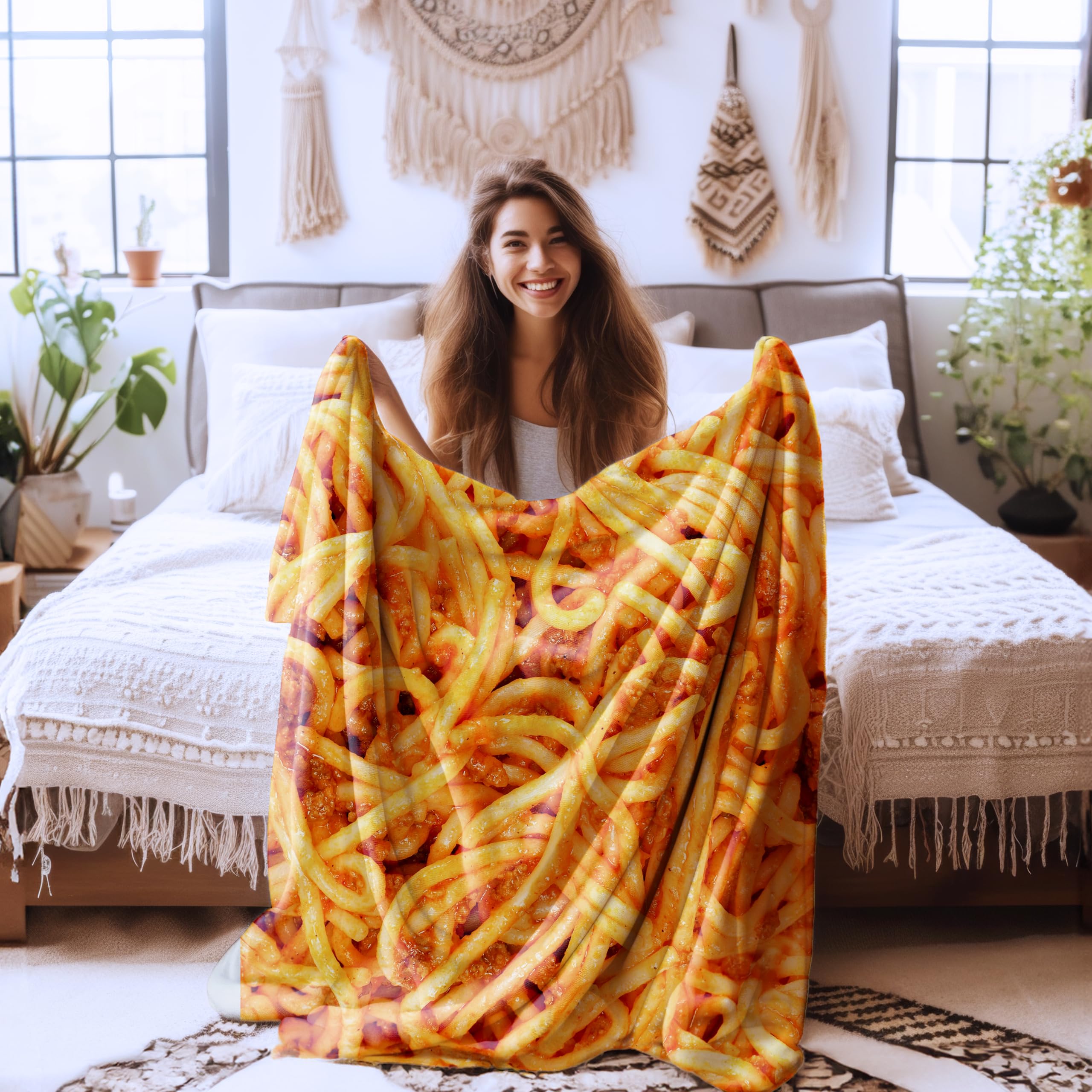 Tomato Spaghetti Pattern Throw Blanket - Ultra Soft & Cozy 40