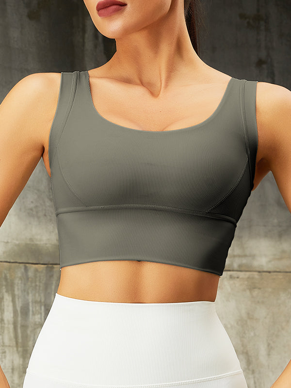 ZASUWA Women's High Support Ribbed Sports Bra - Perfect for Running, Yoga & Gym Workouts