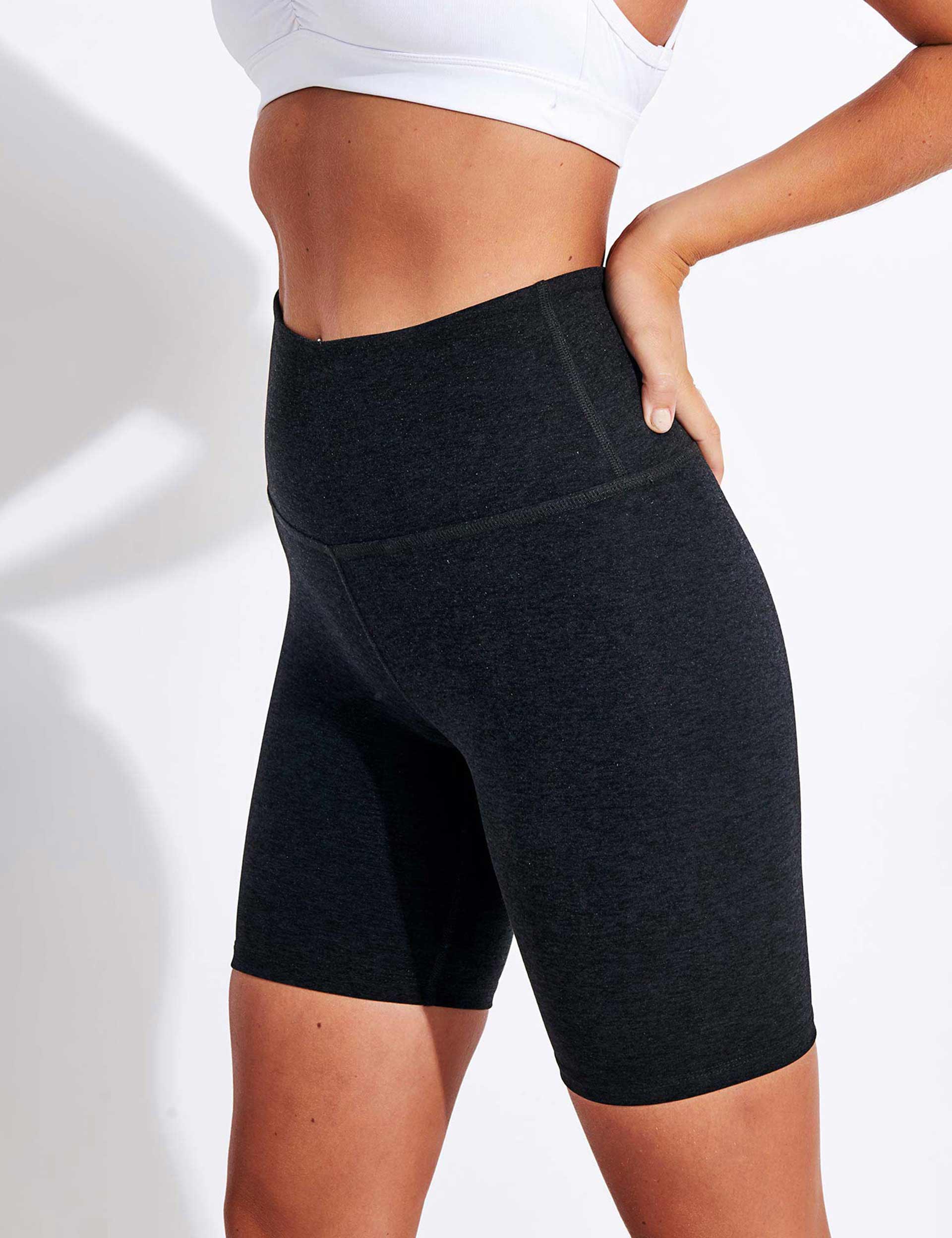 Spacedye Biker Shorts for Women - High Waisted Yoga Shorts in Darkest Night Color | Perfect for Workout, Running, Yoga & Lounge Wear