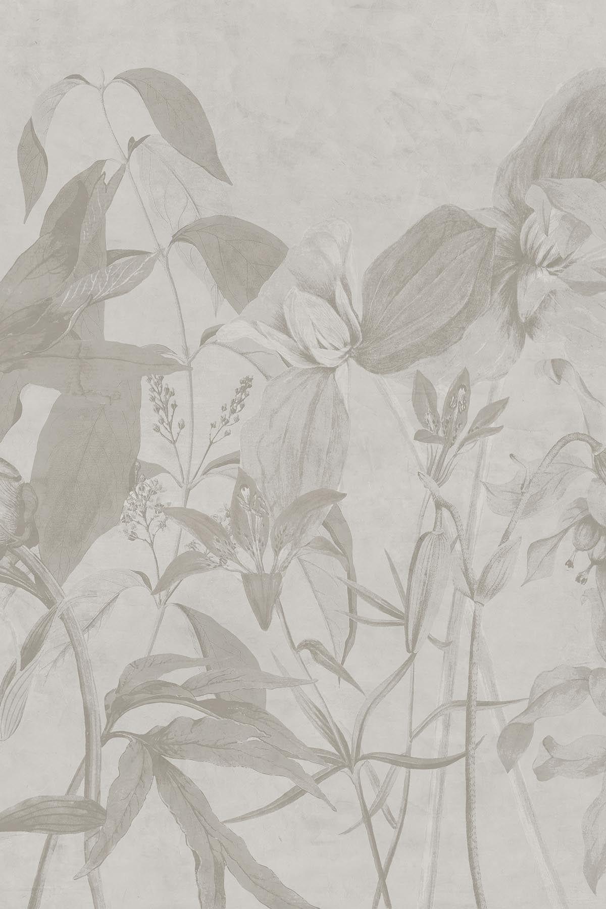Luxury Botanical Mural Wallpaper - Pale Beige Peel and Stick Wall Decor for Living Room, Bedroom, Nursery | Easy to Install Removable Wallpaper for Home & Office Decor
