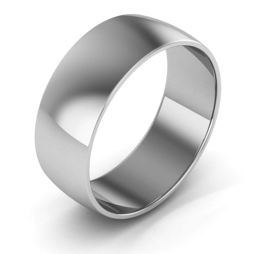 14K White Gold Plain Wedding Bands for Men & Women - 7mm Light Half Round Design - Perfect for Engagement Rings, Anniversary Gifts & Couple Jewelry