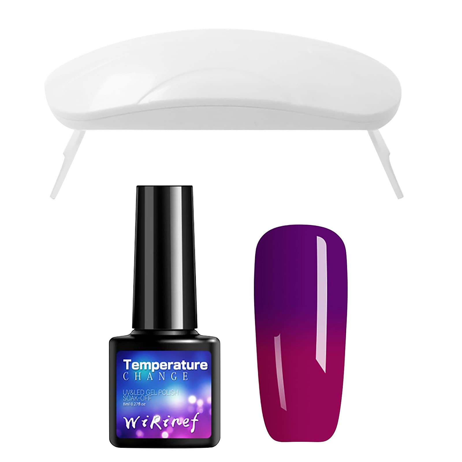 Gel Nail Polish Set - Temperature Changing Nail Gel with Glitter & Nude Colors | Soak Off LED/UV Lamp Removable | DIY Nail Art Starter Kit for Women | Perfect for Home Manicures & Salon Quality Nails